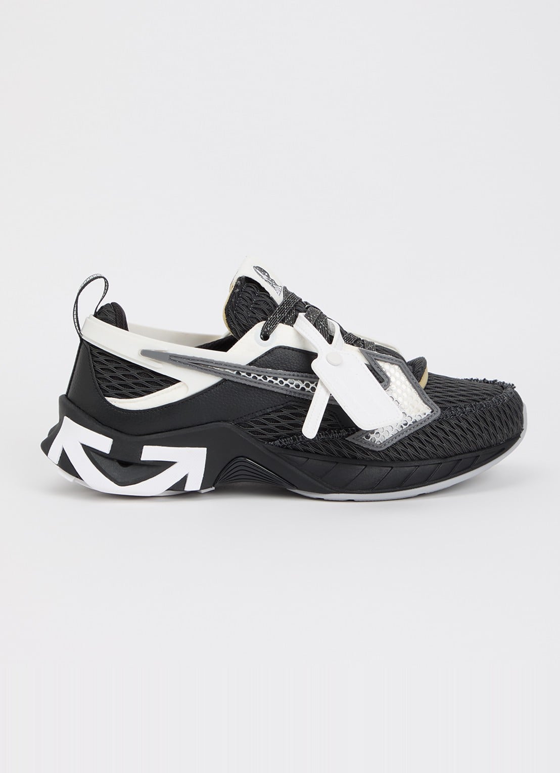 Off-White Space Memo sneaker met details van mesh - voorkant 6 zwart