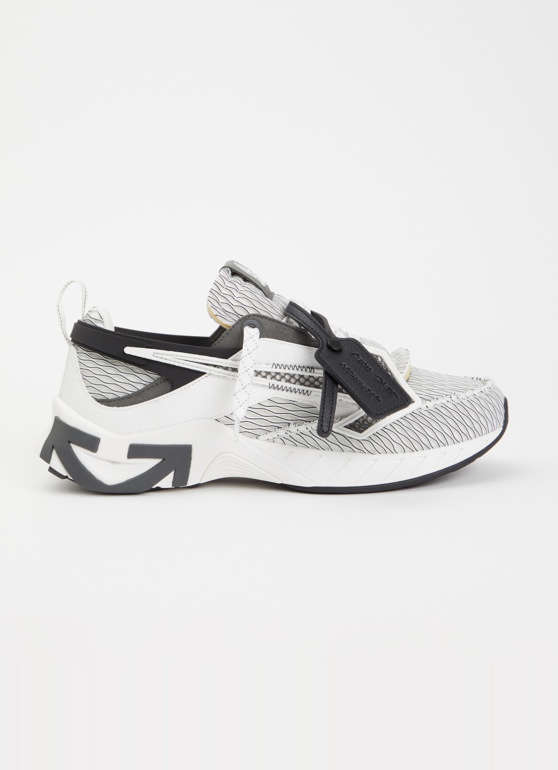Off-White Space Memo sneaker met details van mesh - voorkant 5 wit