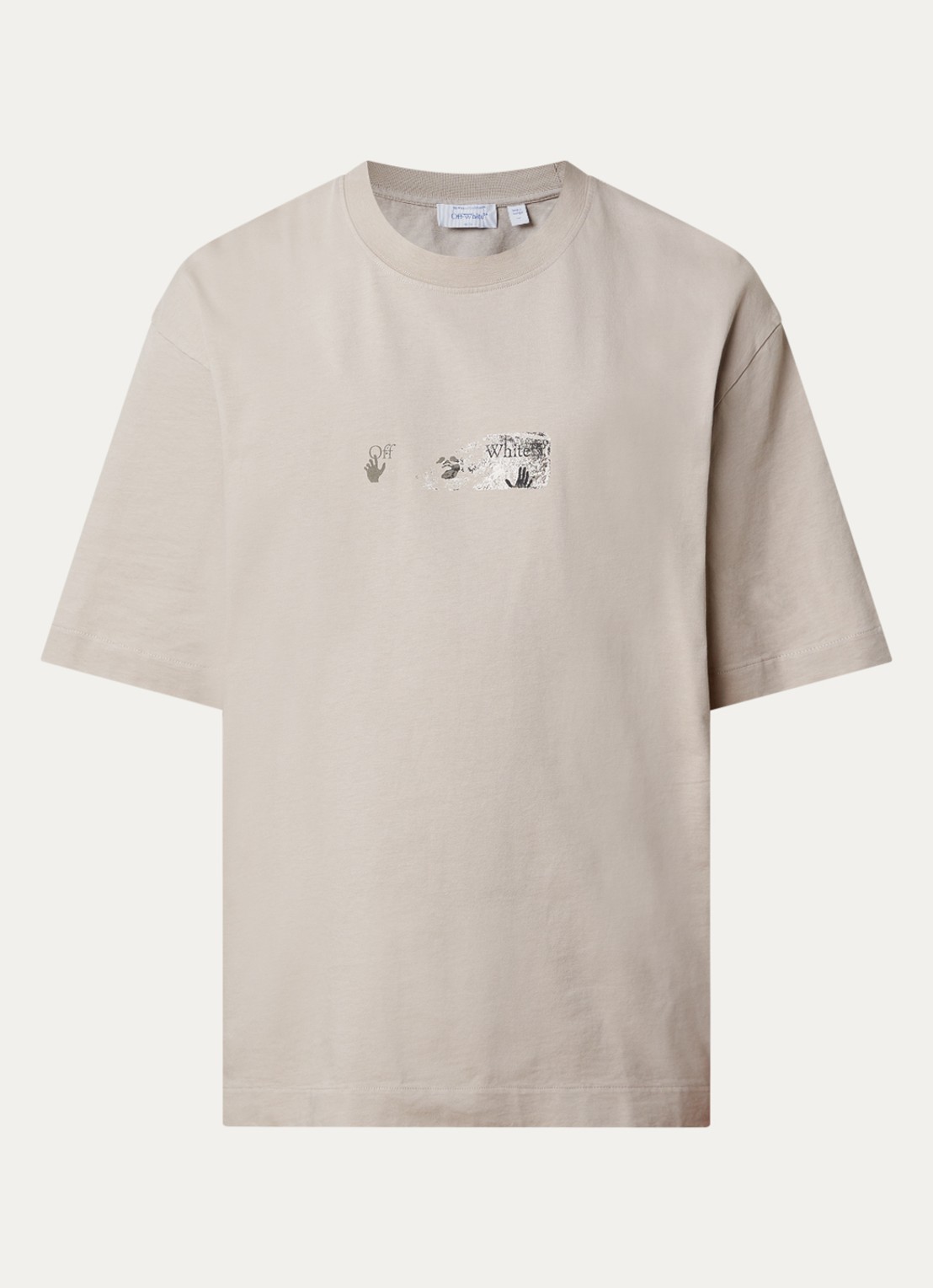 Off-White Spices Arrow Skate T-shirt met logo- en backprint - voorkant beige