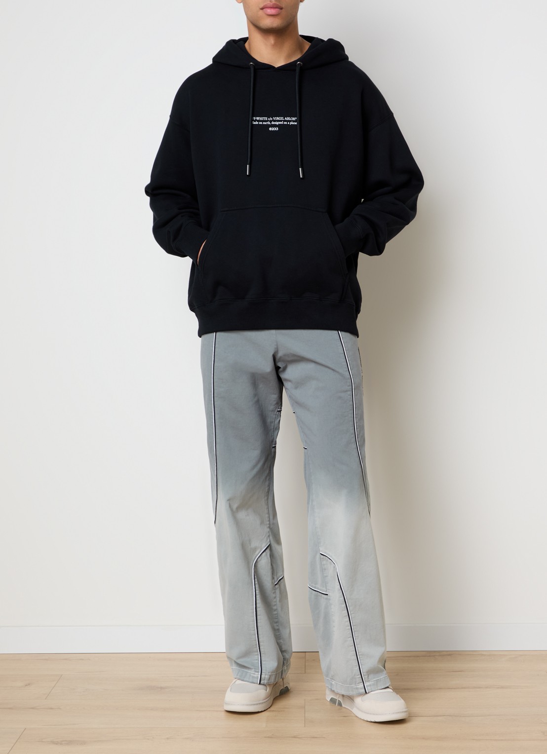 Off-White Statement hoodie met logoprint - voorkant 6 zwart
