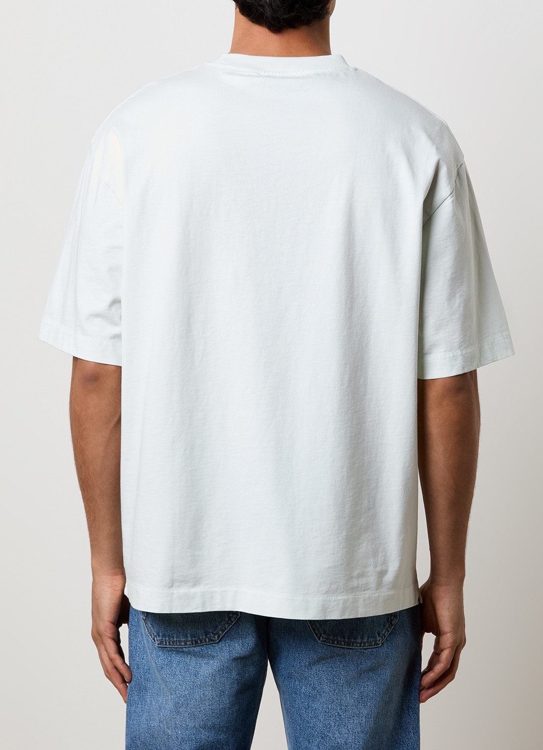 Off-White Statement T-shirt met logoprint - achterkant mint