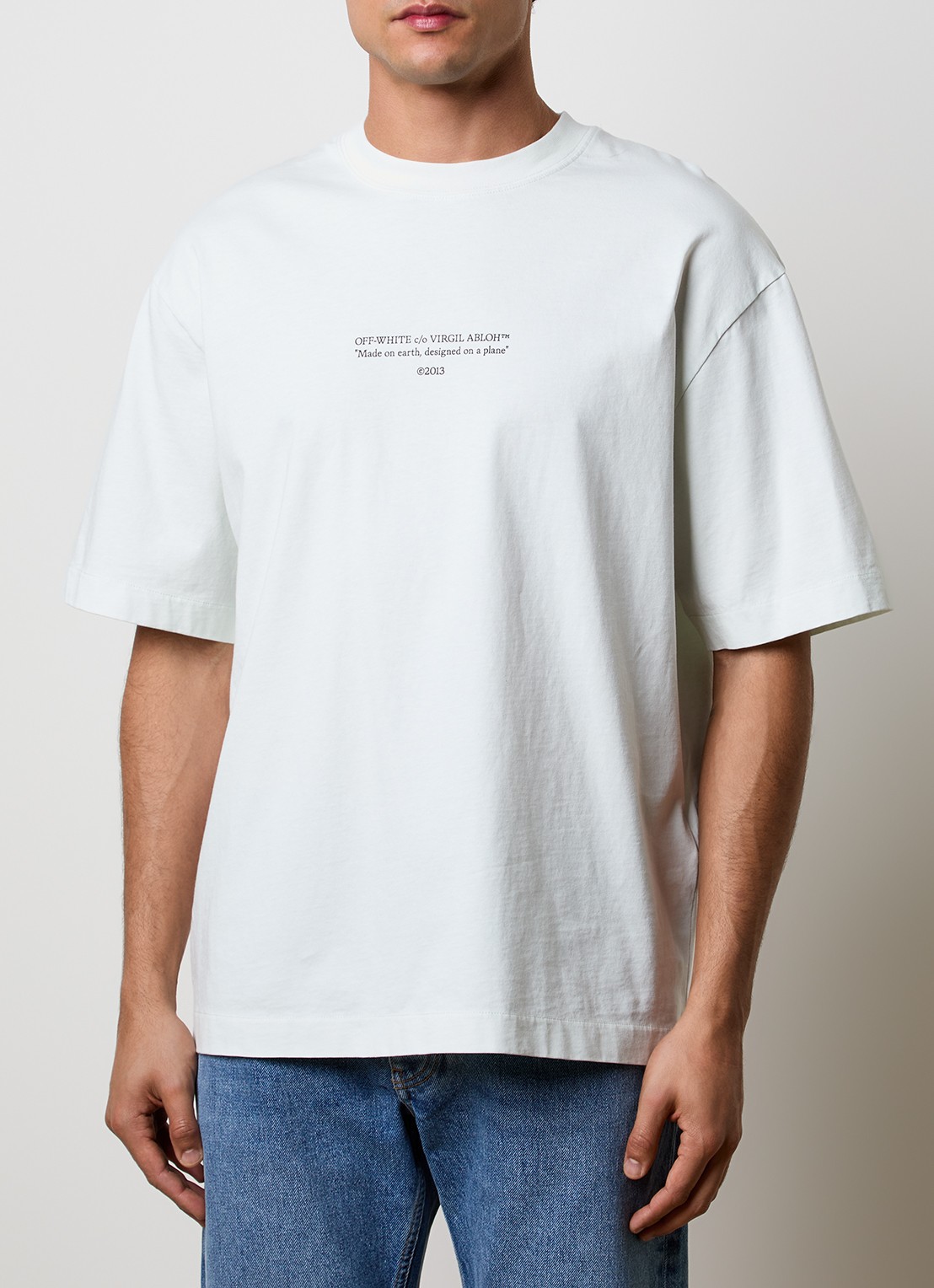 Off-White Statement T-shirt met logoprint - detail 4 mint