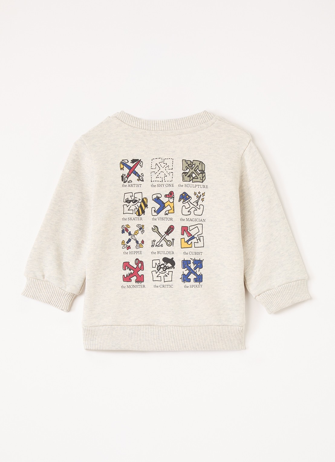 Off-White Sweater met logoprint - voorkant 3 grijsmele