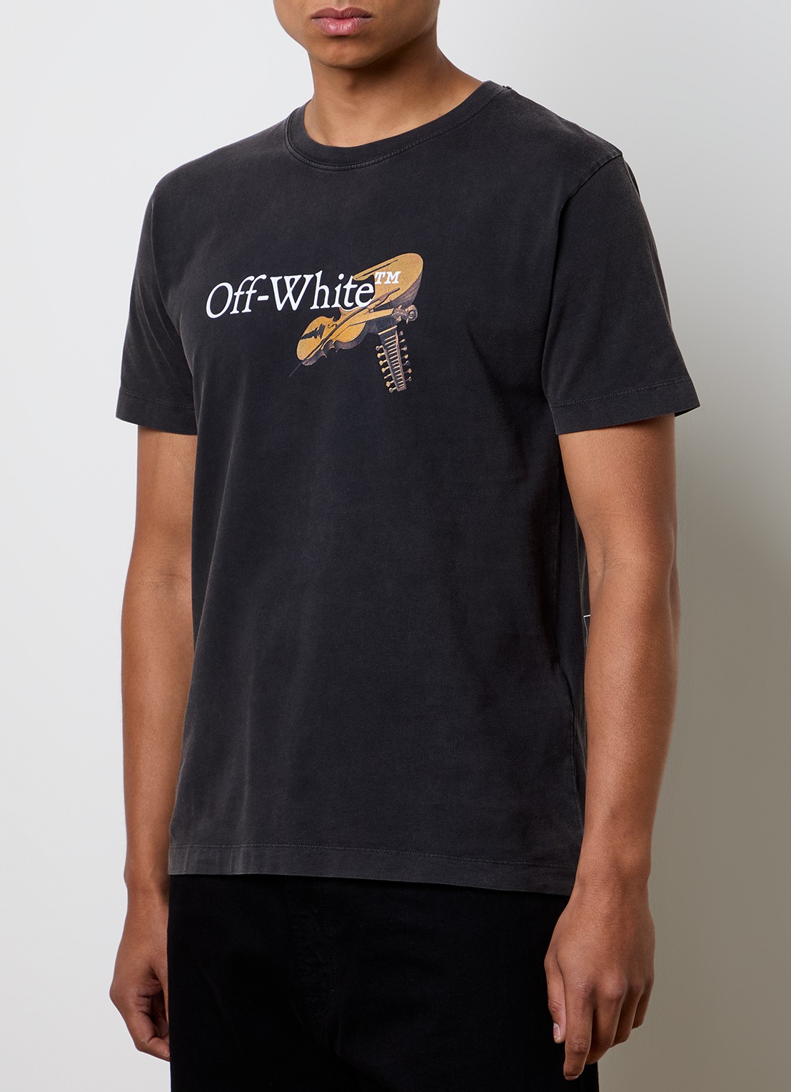 Off-White T-shirt met logo- en backprint - achterkant 5 antraciet