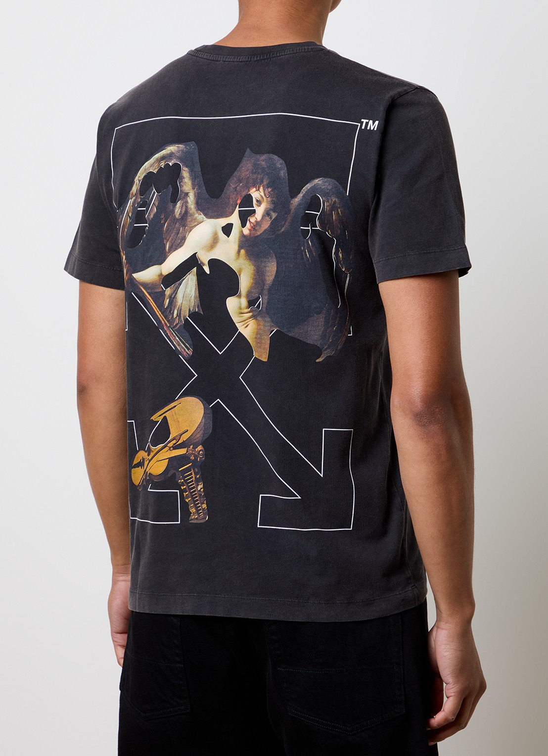 Off-White T-shirt met logo- en backprint - detail 3 antraciet