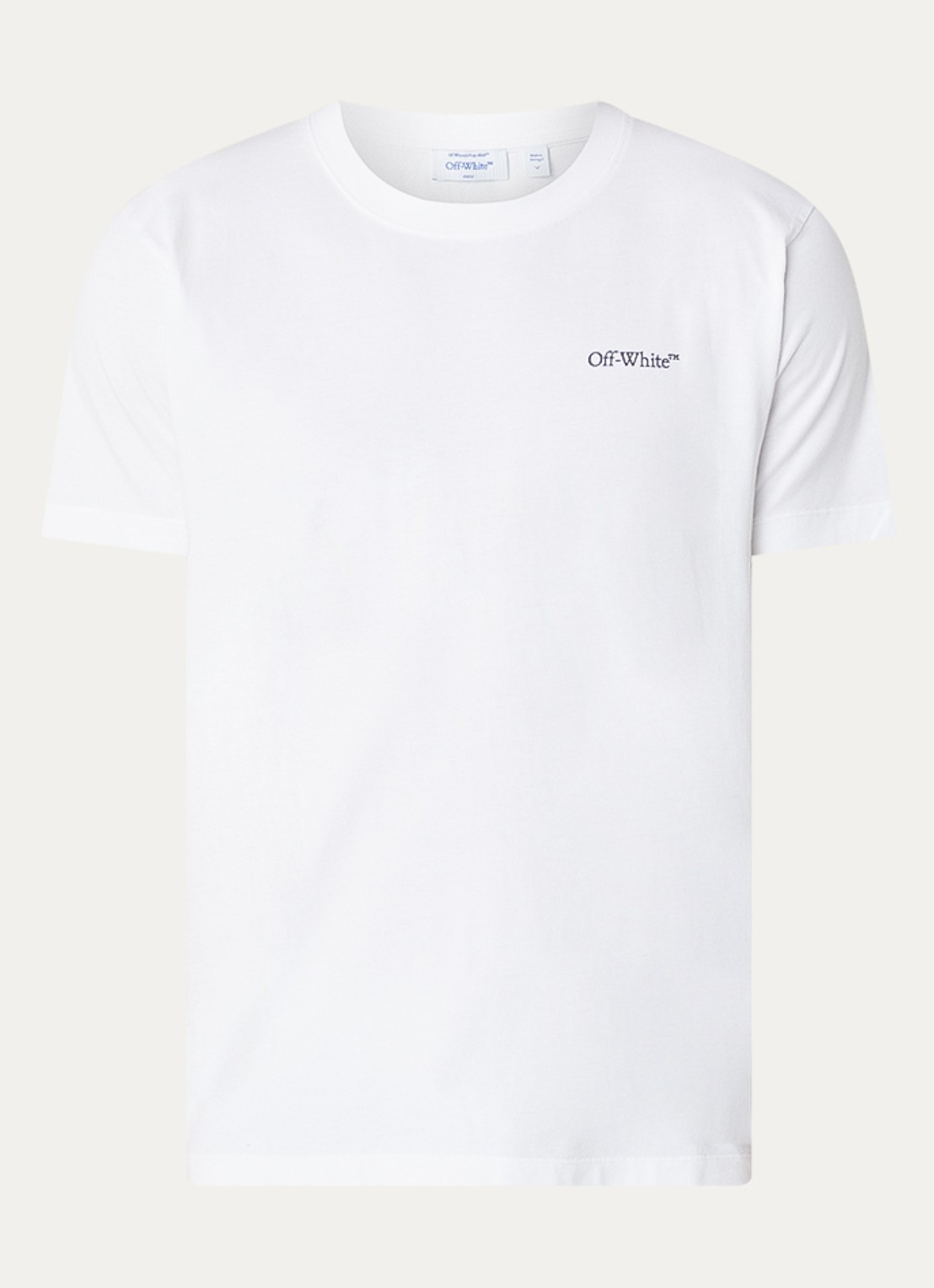 Off-White T-shirt met logo- en backprint - voorkant wit