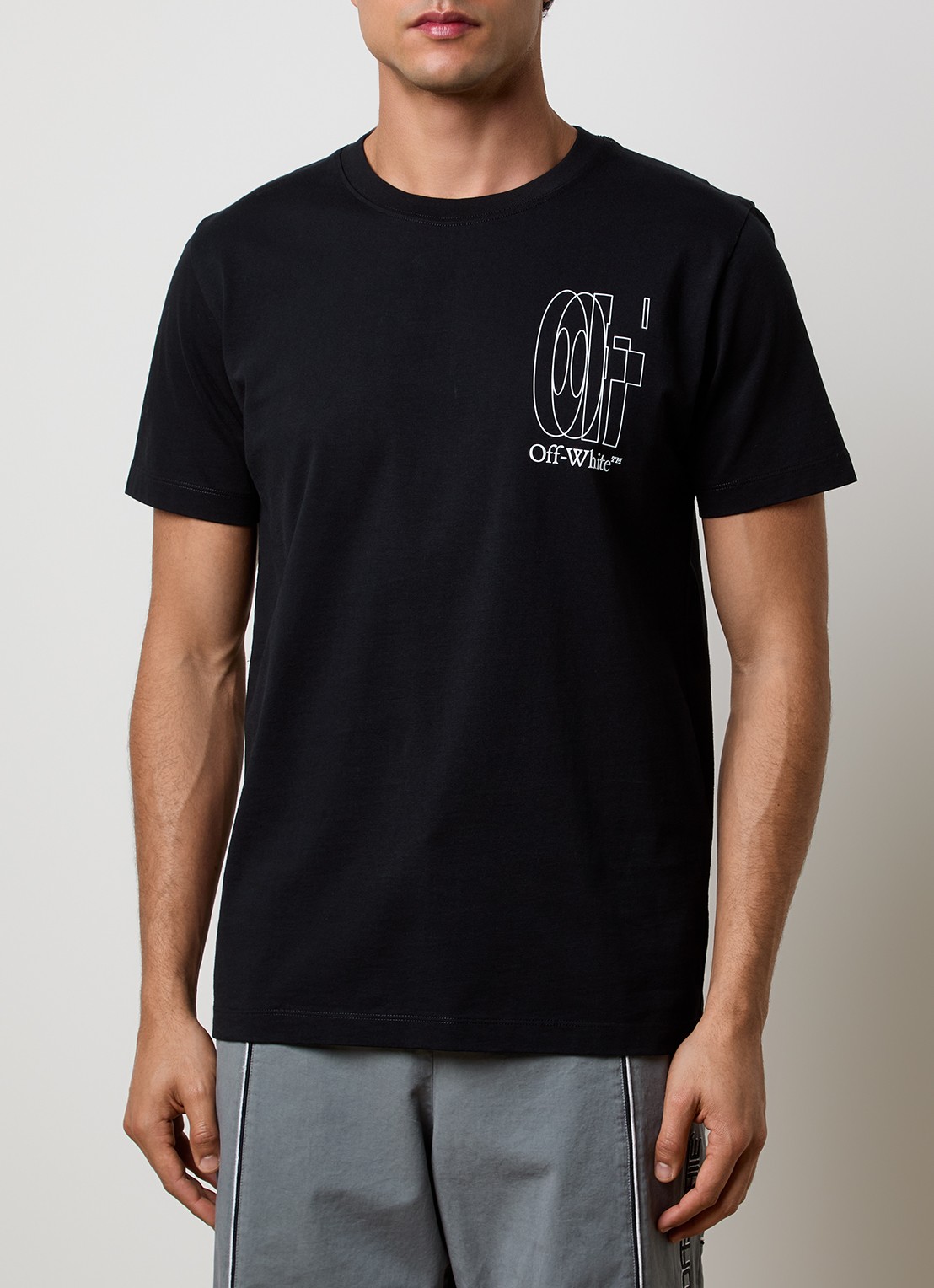 Off-White T-shirt met logo- en backprint - achterkant 3 zwart