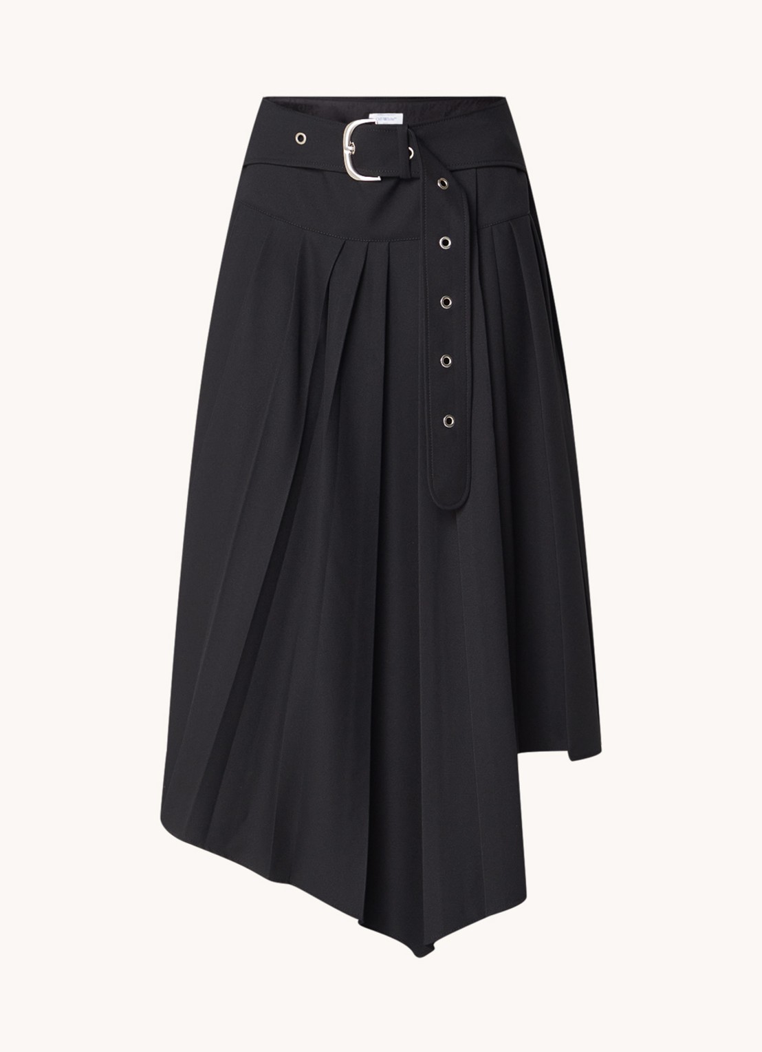 Off-White Tech Drill maxi rok met plissé en asymmetrische zoom - voorkant 2 zwart