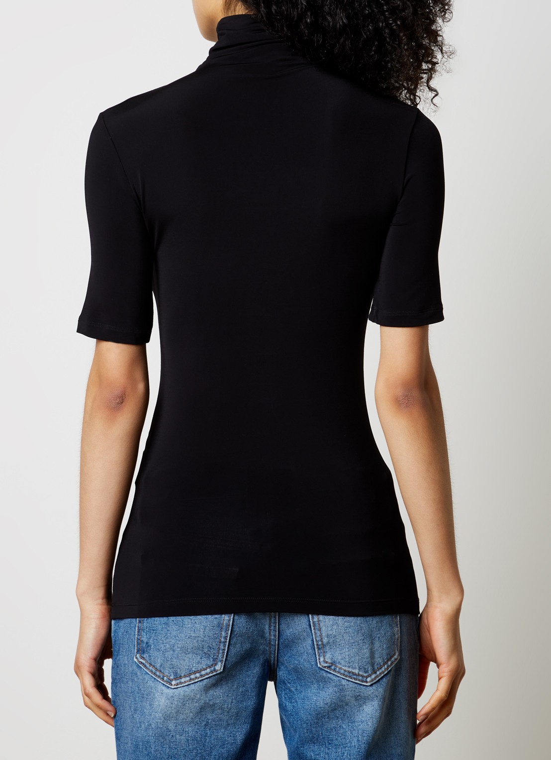 Off-White Top met col en logo - achterkant diepzwart