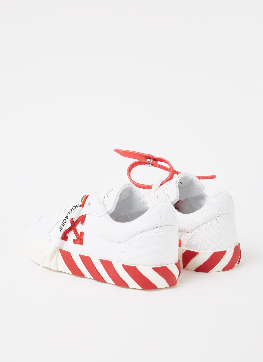Off-White Vulcanized sneaker van canvas met suède detail - detail wit