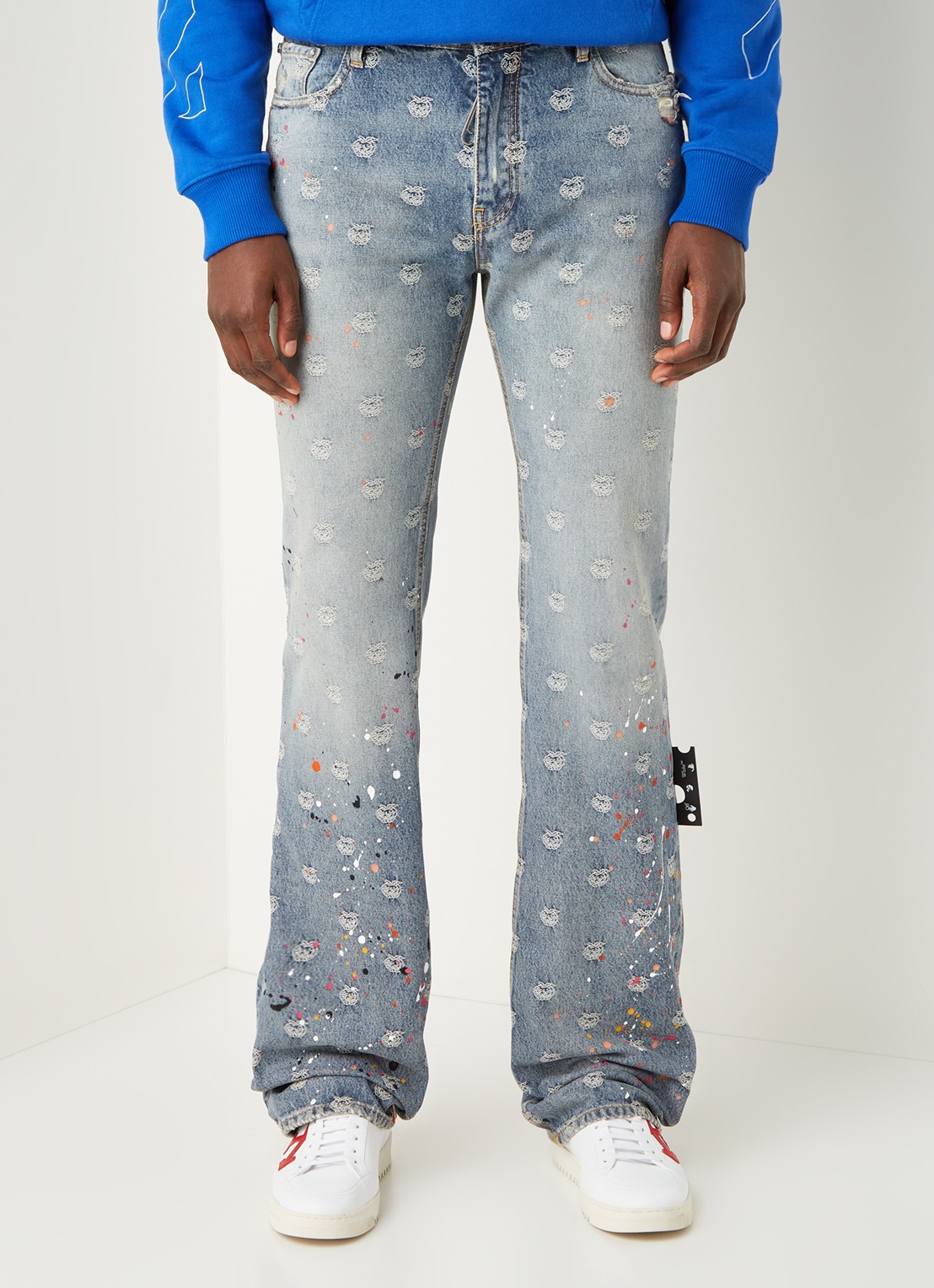 Off-White Wide fit jeans met print - detail 3 indigo