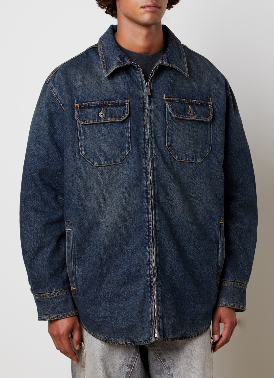 Off-White Workwear comfort fit overshirt van denim - detail indigo