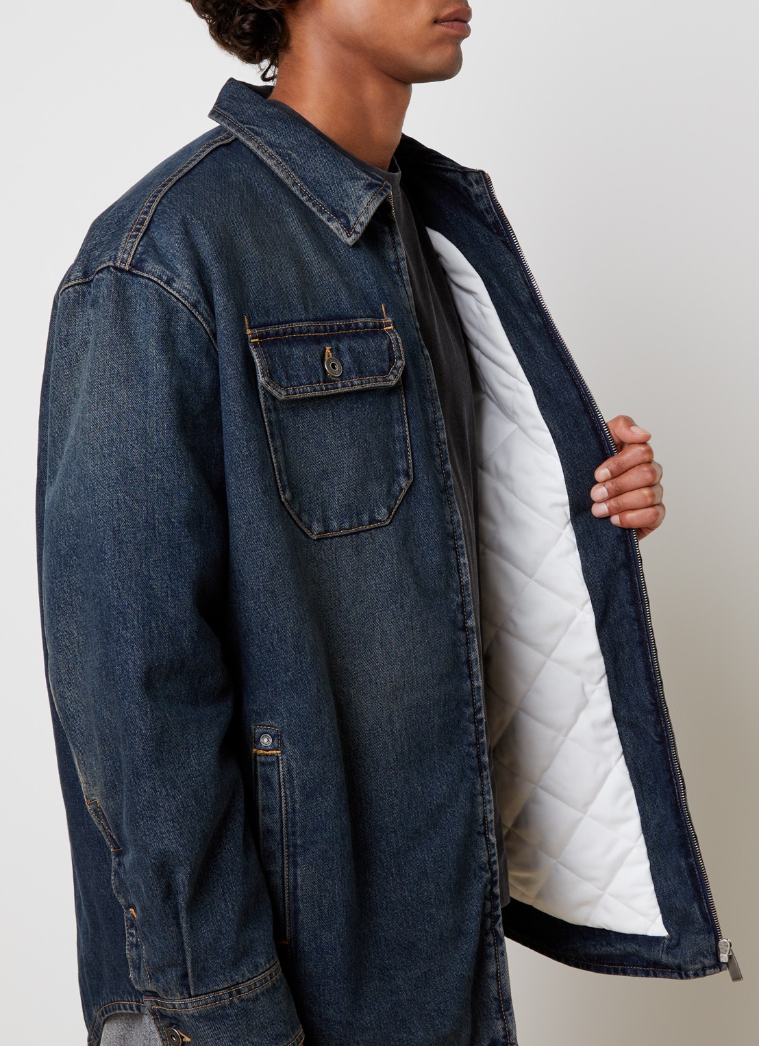 Off-White Workwear comfort fit overshirt van denim - detail 2 indigo