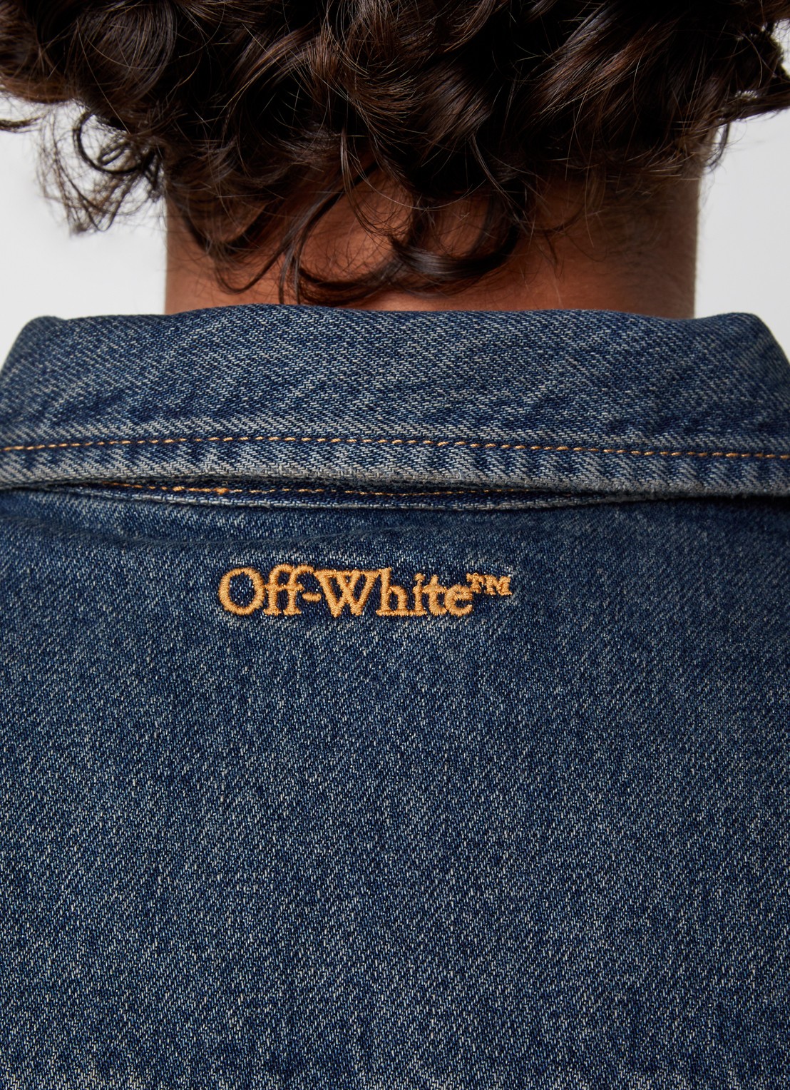 Off-White Workwear comfort fit overshirt van denim - detail 3 indigo