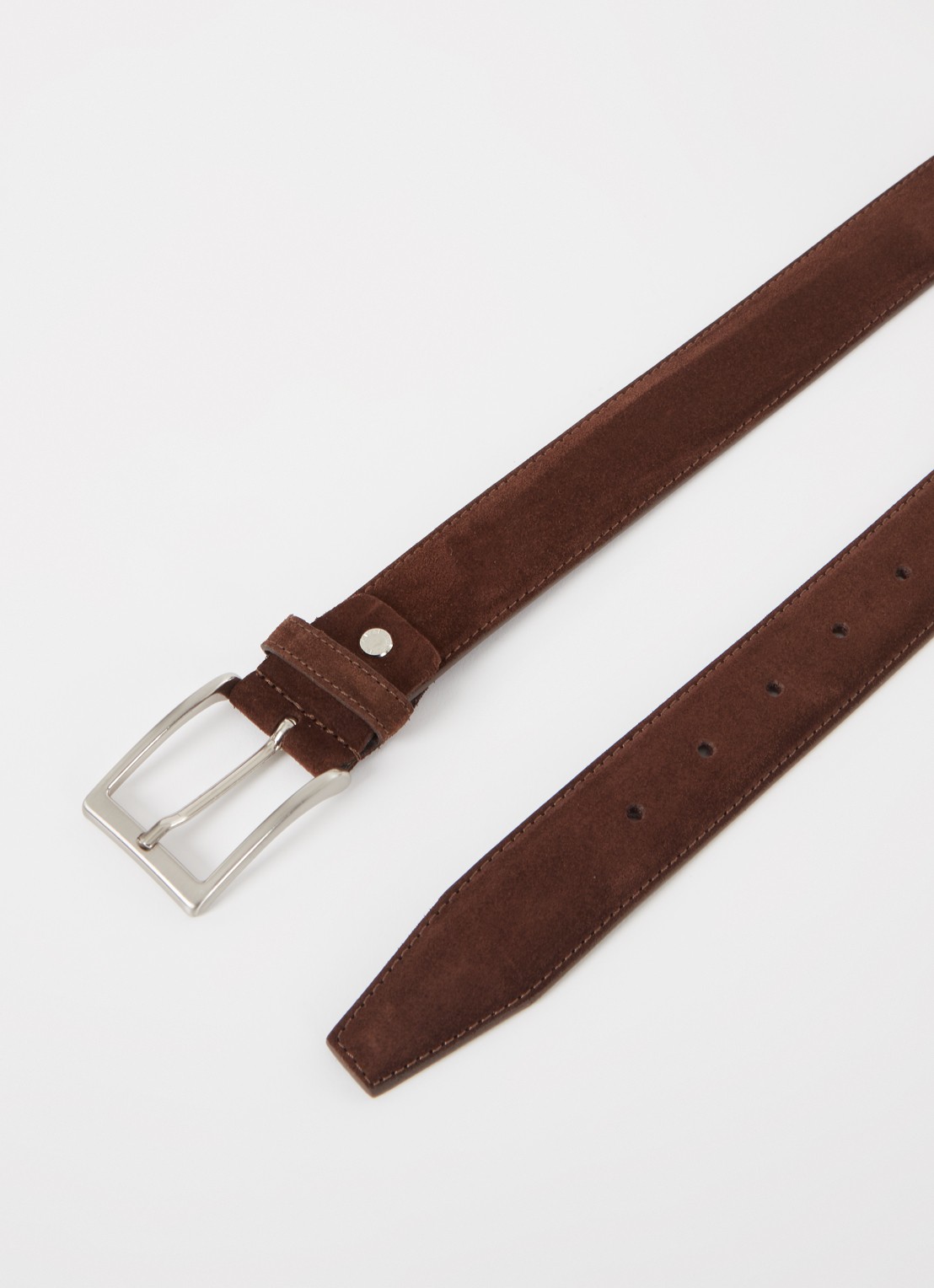 Officine Napoli 2035 riem van suède - detail 2 bruin