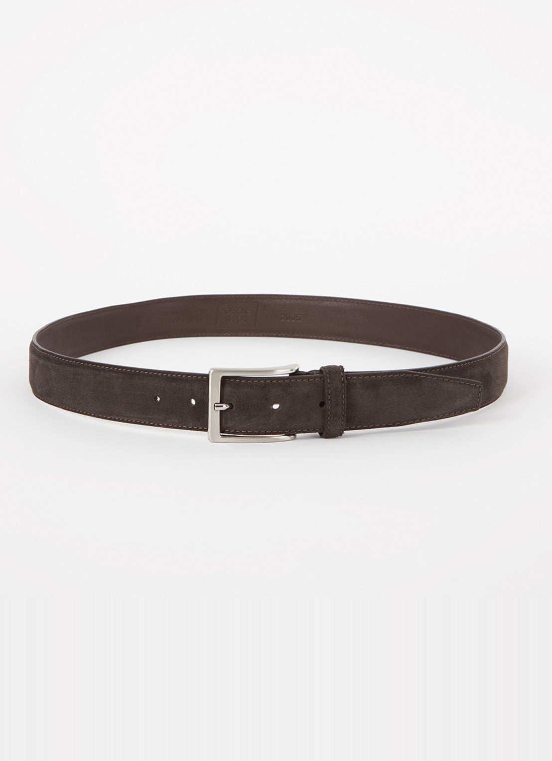 Officine Napoli 2035 riem van suède - voorkant donkerbruin