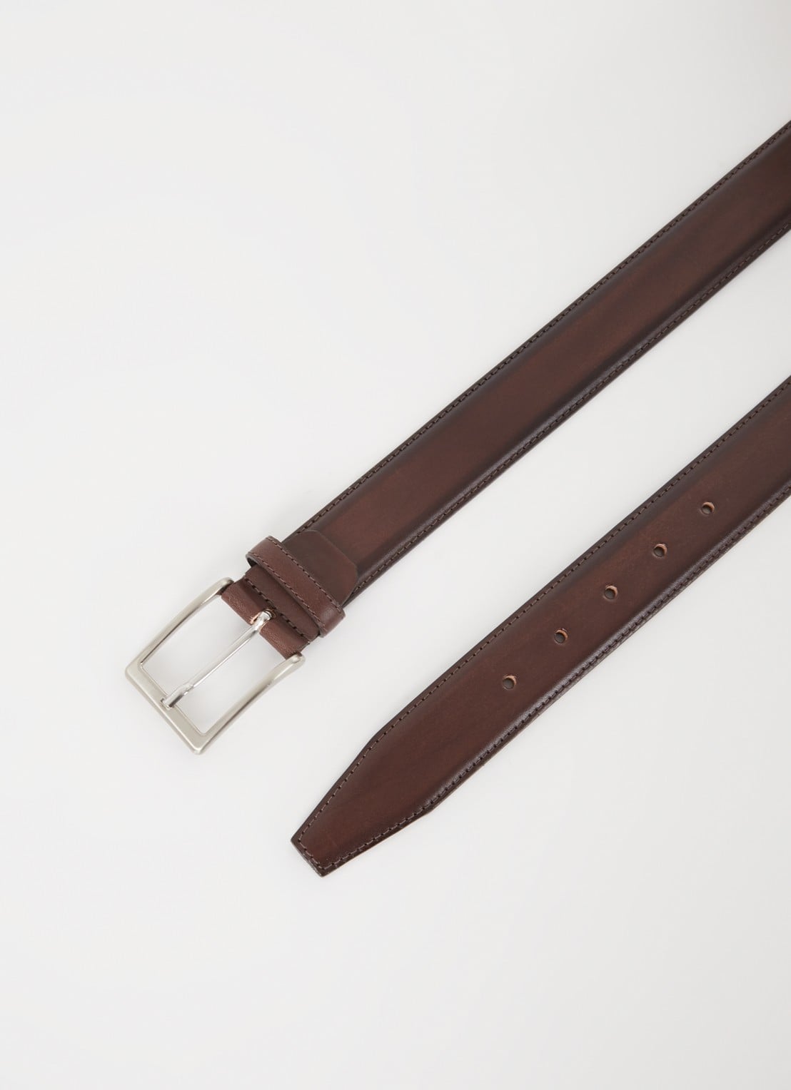 Officine Napoli Riem van leer - detail 2 donkerbruin