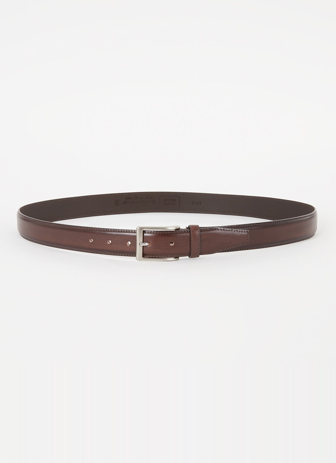 Officine Napoli Riem van leer - voorkant donkerbruin