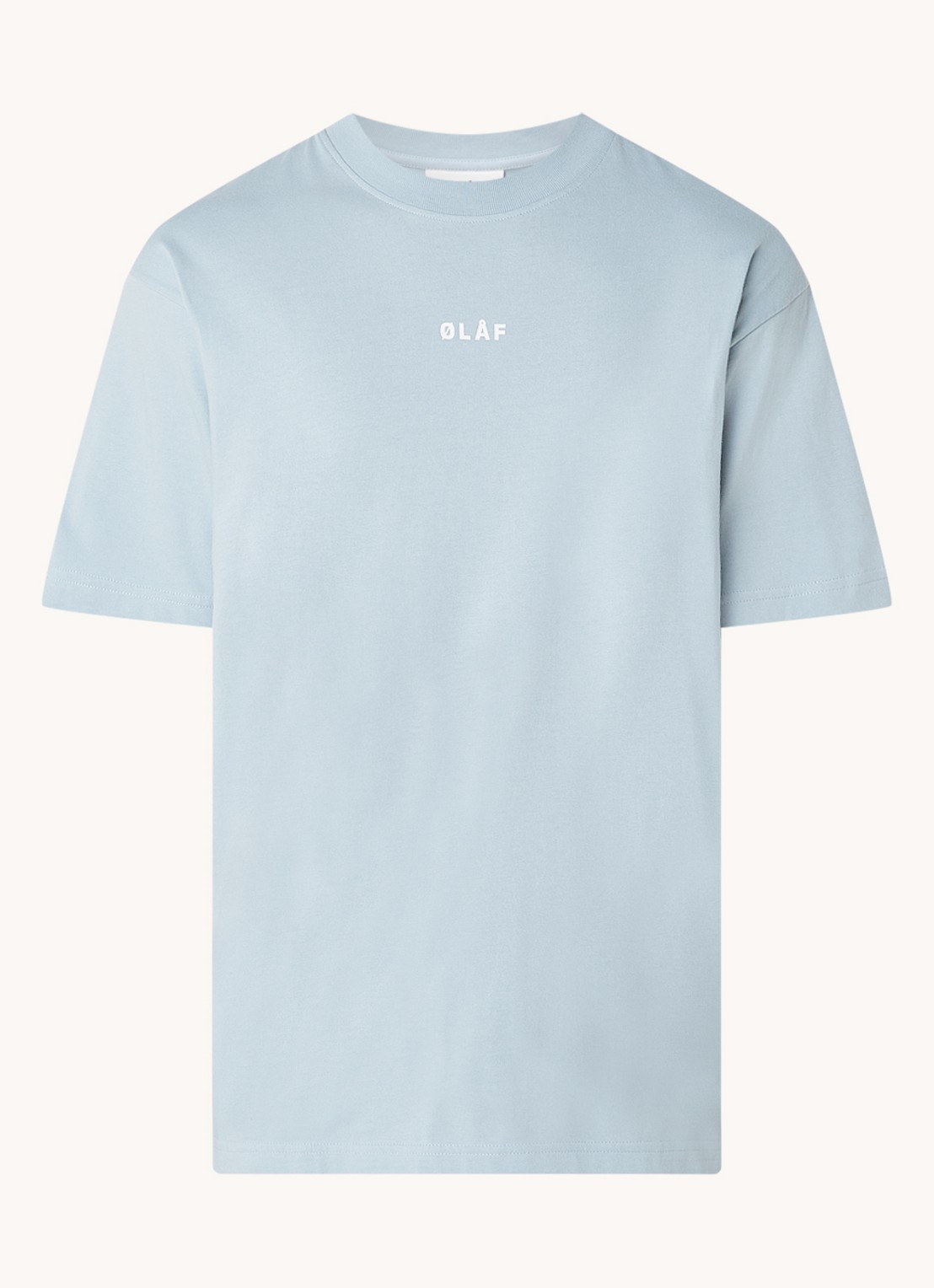 OLAF Block T-shirt met logo - voorkant 3 lichtblauw