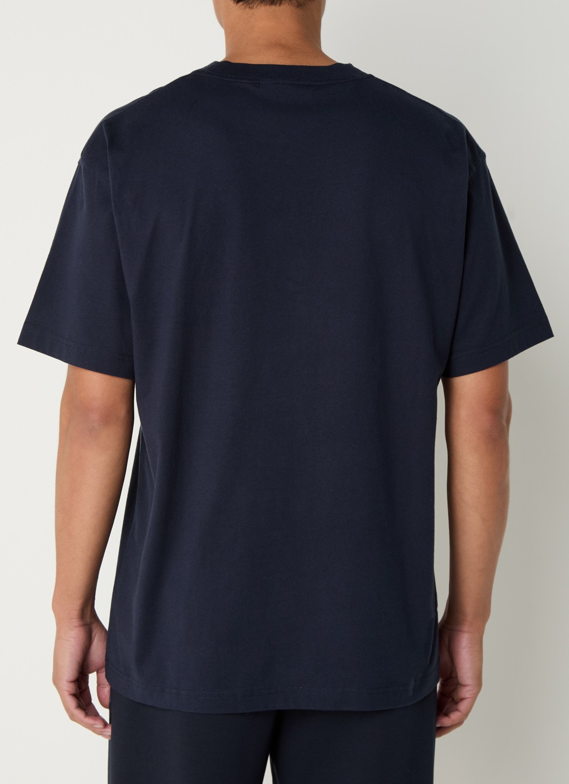 OLAF Block T-shirt van katoen met logo - achterkant donkerblauw