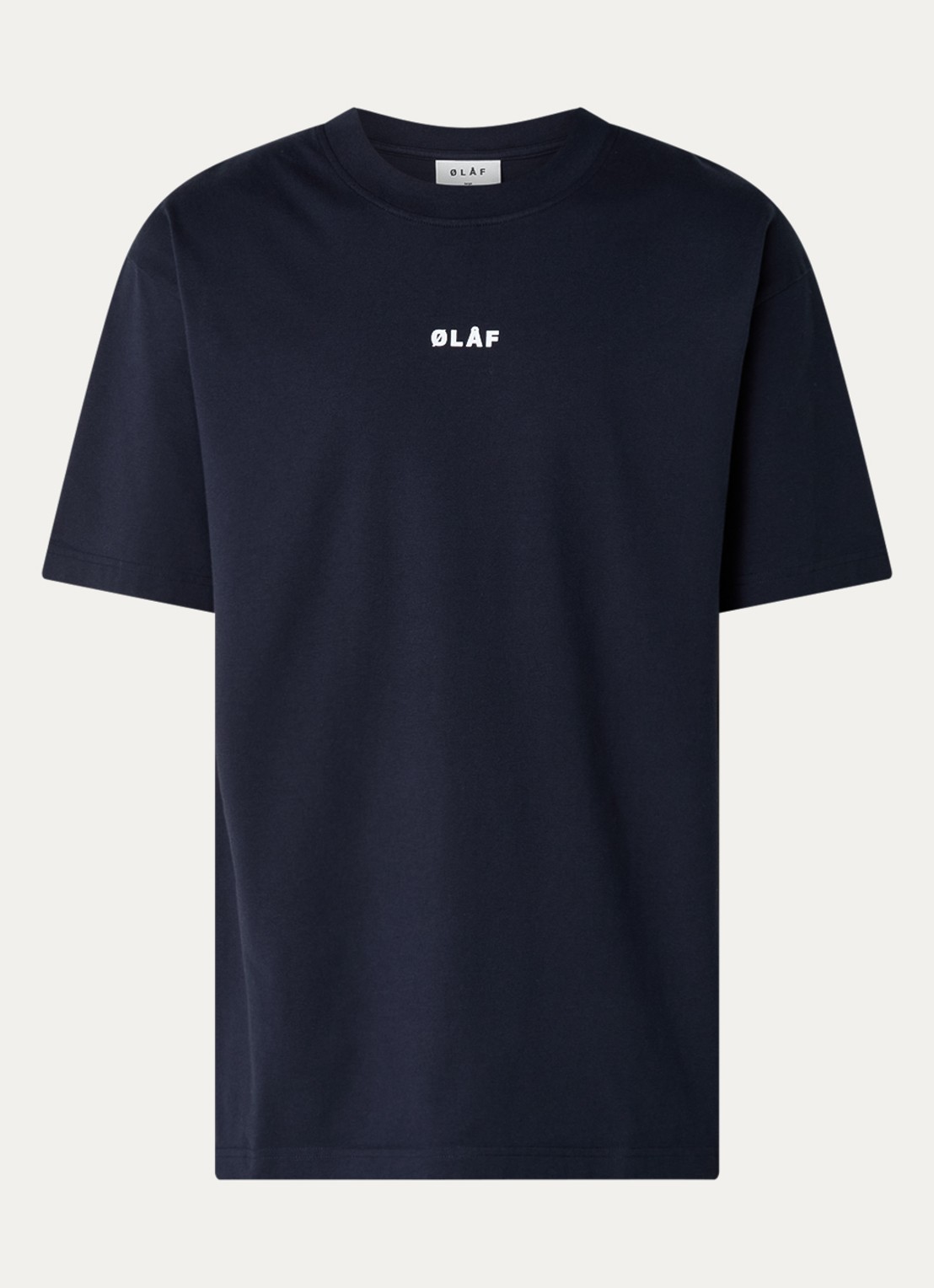 OLAF Block T-shirt van katoen met logo - voorkant 2 donkerblauw
