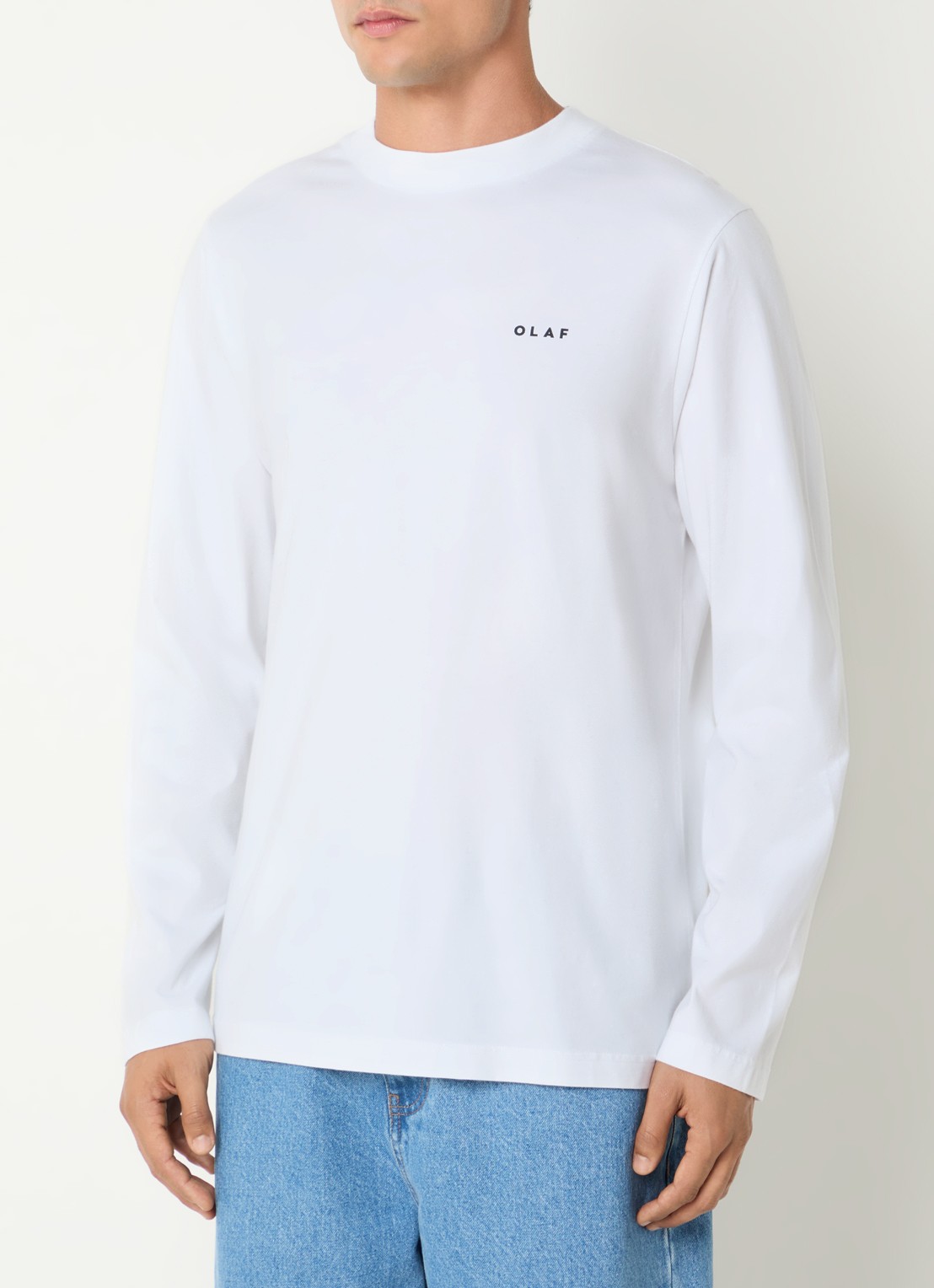OLAF Broken Plate long sleeve met logo- en backprint - achterkant 4 wit