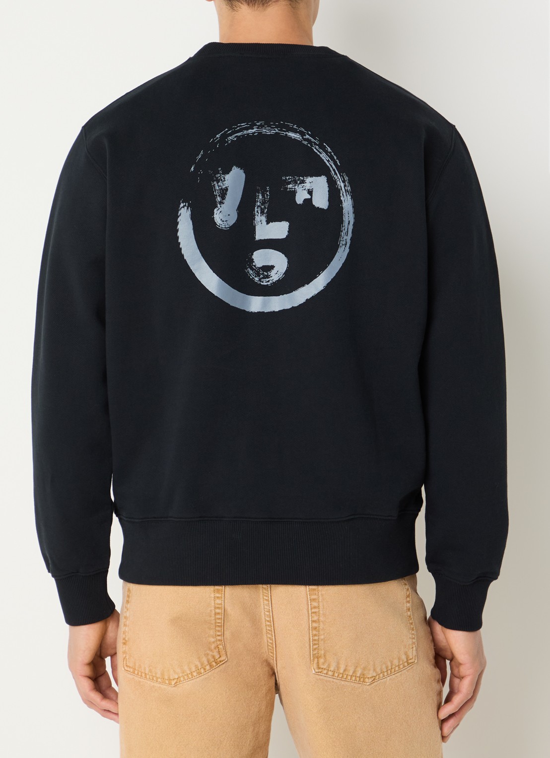 OLAF Brushstroke sweater met logo- en backprint - detail 4 zwart