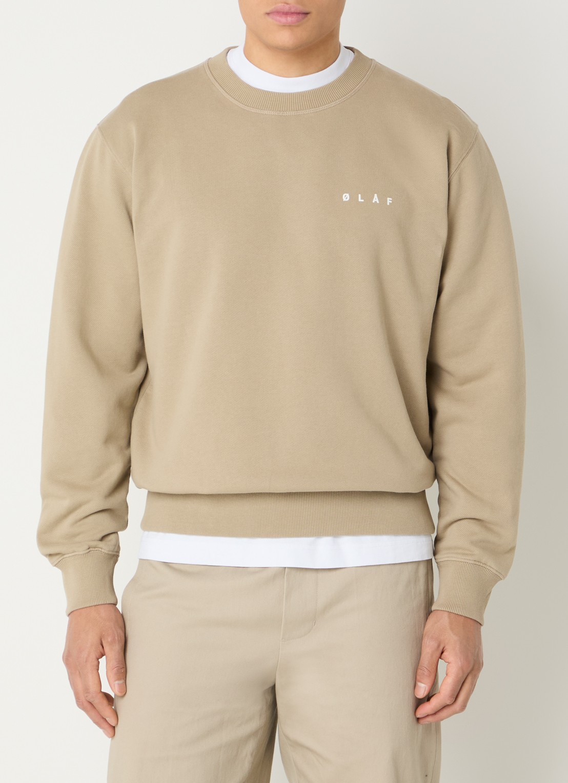 OLAF Brushstroke sweater met logo- en backprint - achterkant 4 beige
