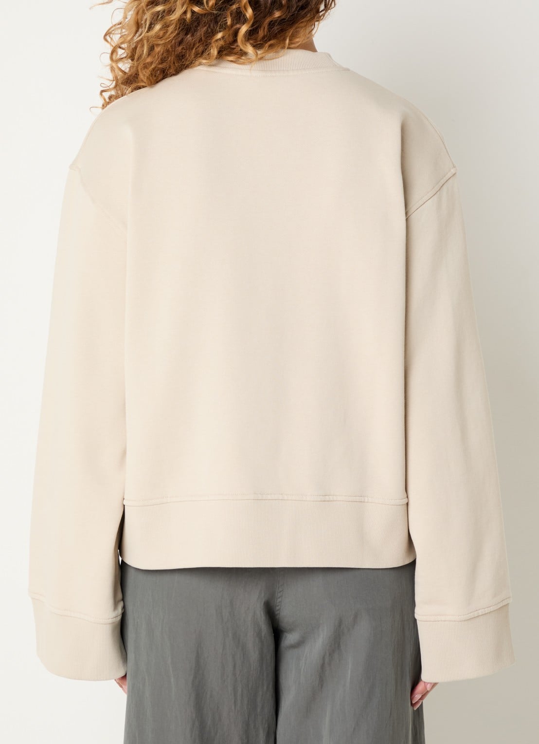 OLAF Brushstroke sweater met print - achterkant 3 donkerbeige