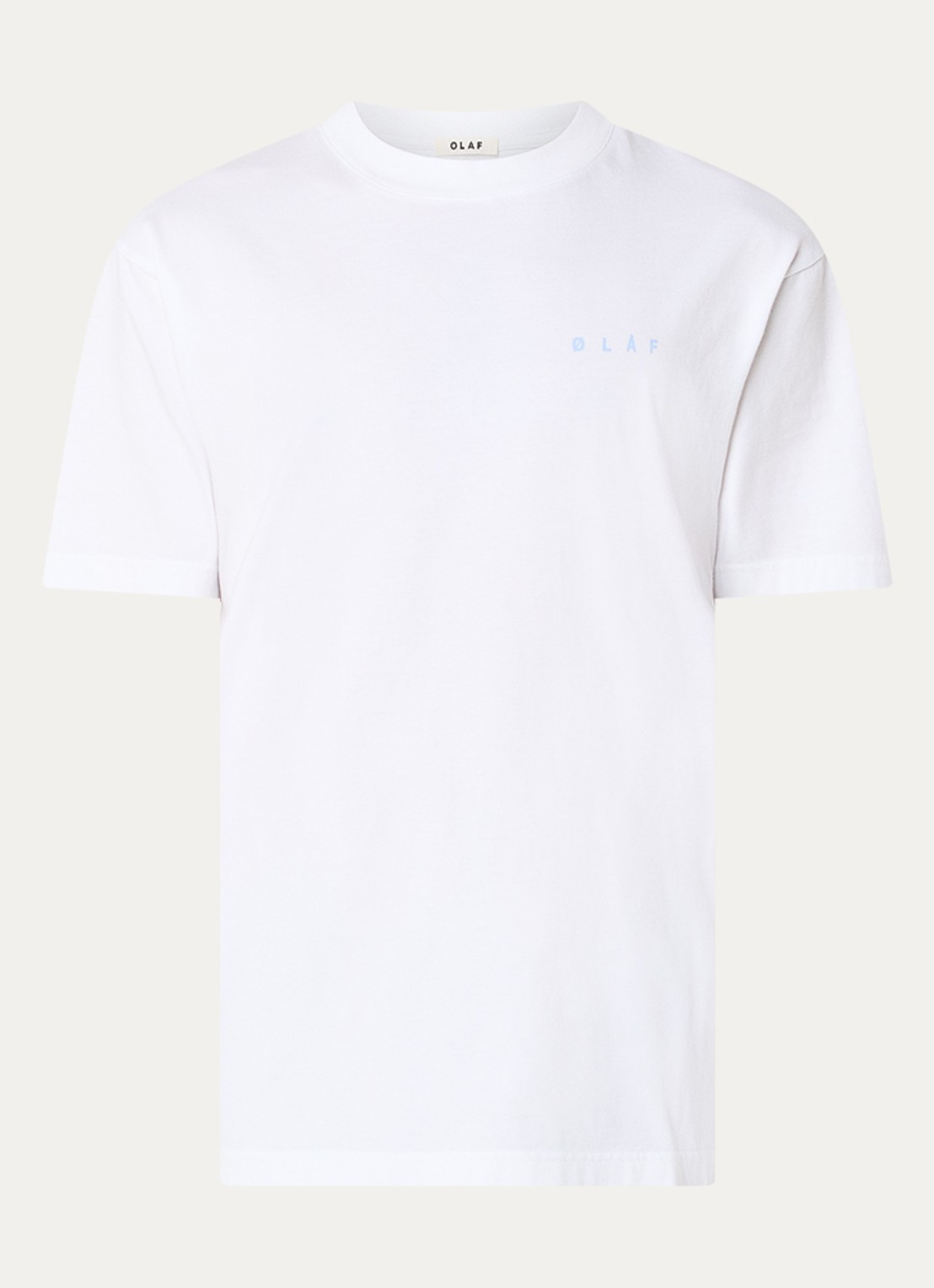 OLAF Brushstroke T-shirt met logo- en backprint - voorkant 2 wit