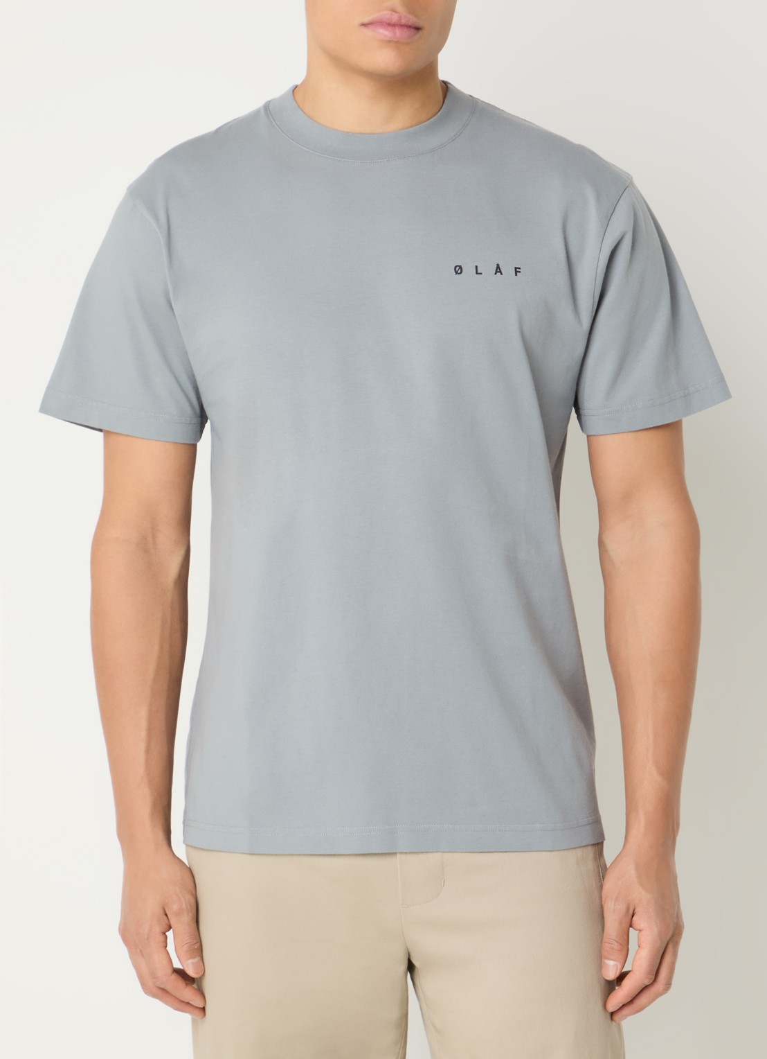 OLAF Brushstroke T-shirt met logo- en backprint - achterkant 3 grijs