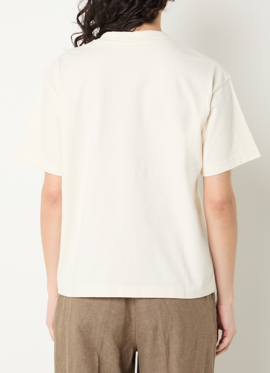 OLAF Brushstroke T-shirt met logo - achterkant gebroken wit