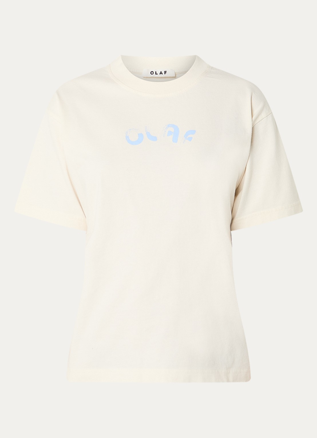 OLAF Brushstroke T-shirt met logo - voorkant 2 gebroken wit