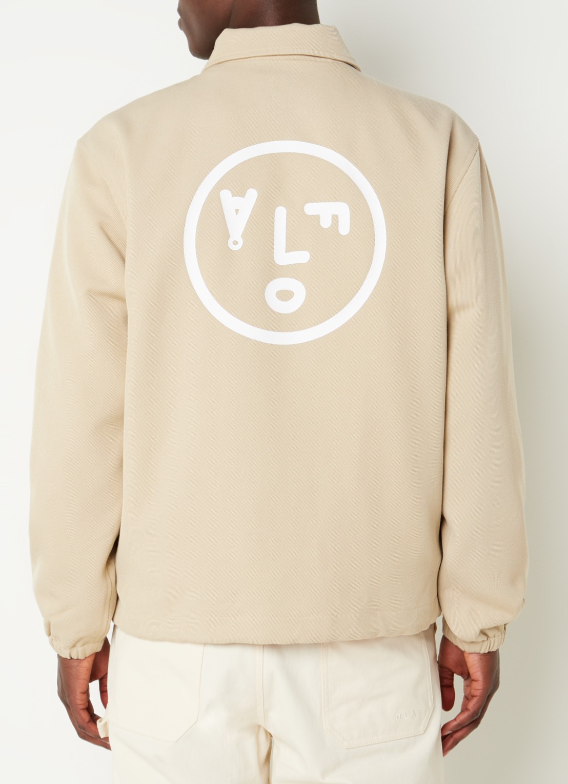 OLAF Coach jack met logo- en backprint  - detail 4 beige