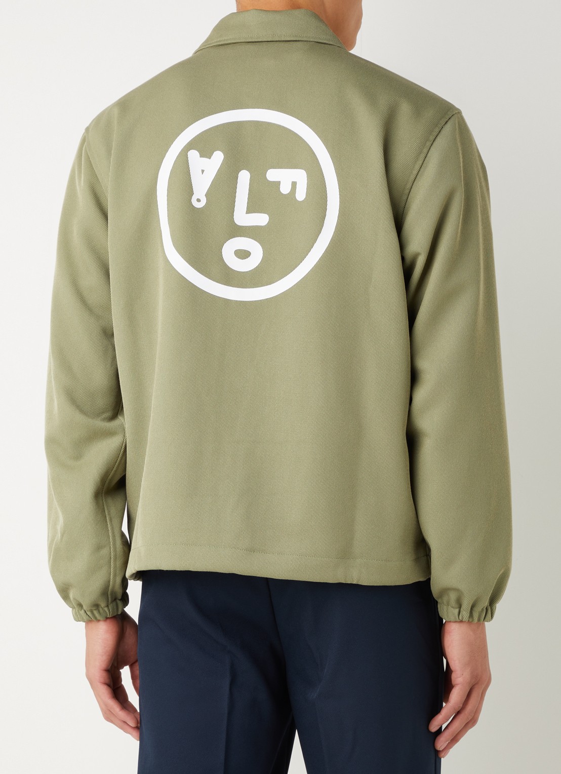 OLAF Coach jack met logo- en backprint  - achterkant 4 mosgroen