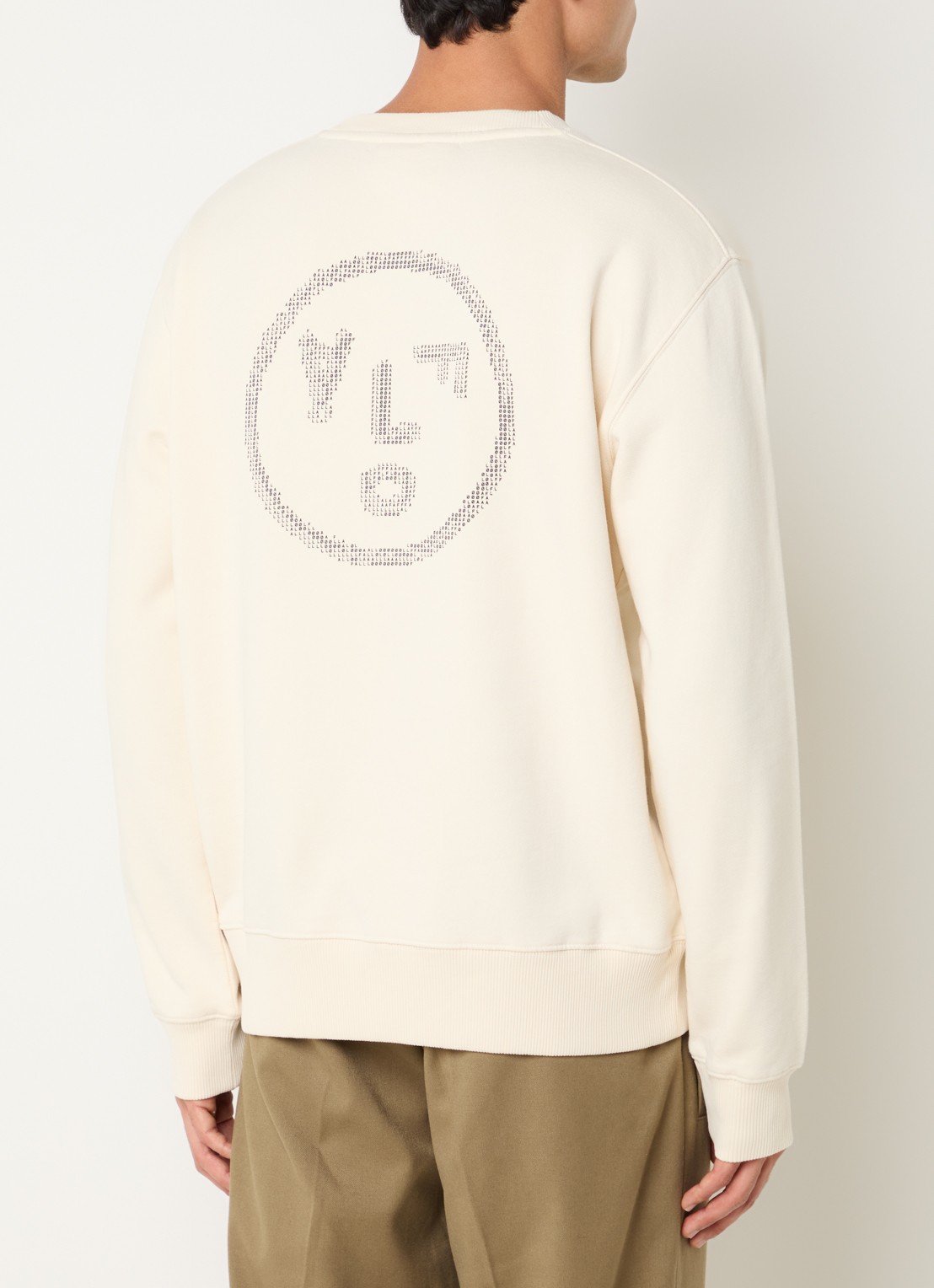 OLAF Crafted Face sweater met logo- en backprint - detail 4 ivoor