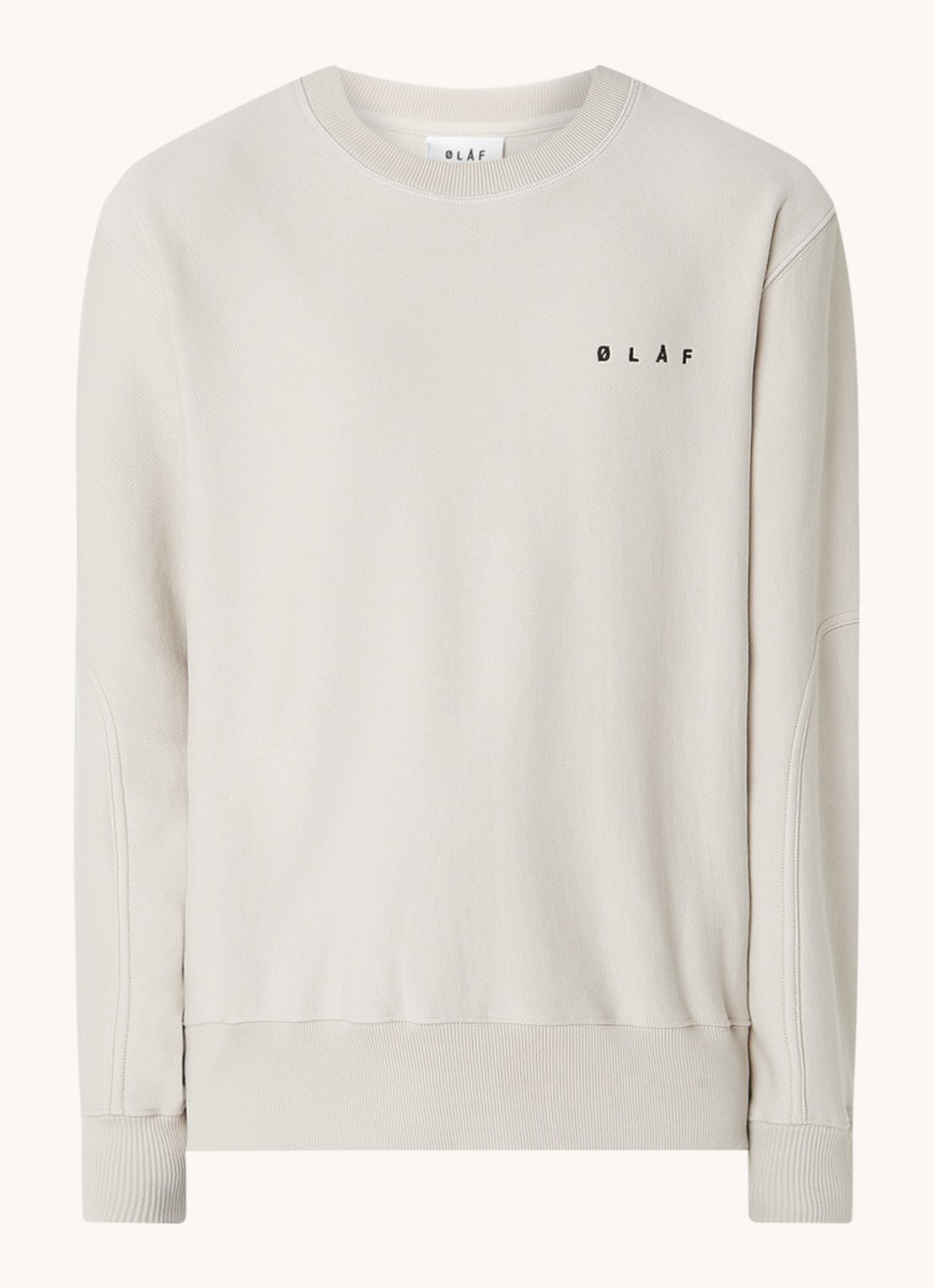 OLAF Face sweater met logo- en backprint - voorkant 2 lichtgrijs