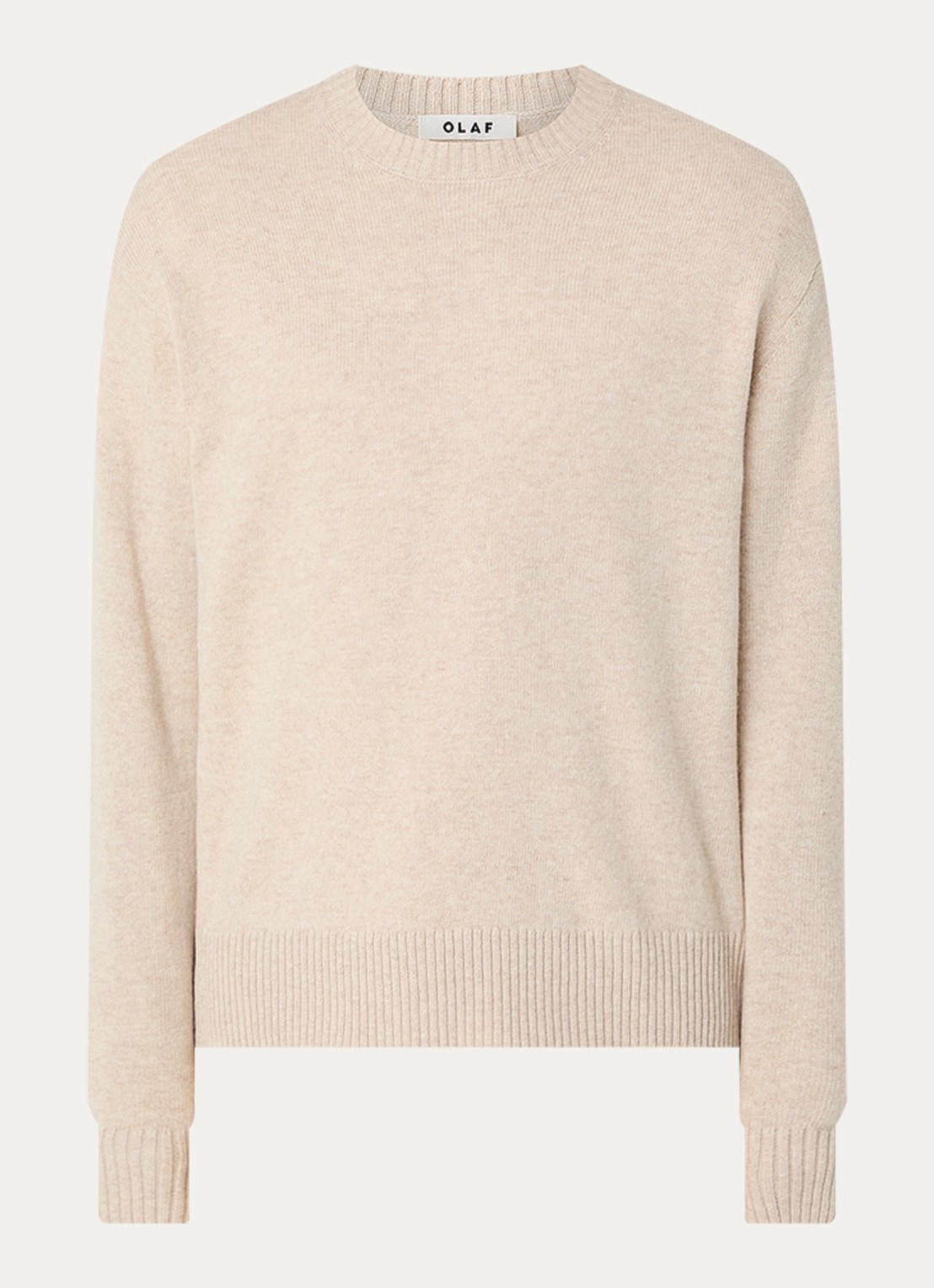 OLAF Fijngebreide trui in wolblend - voorkant 2 beige