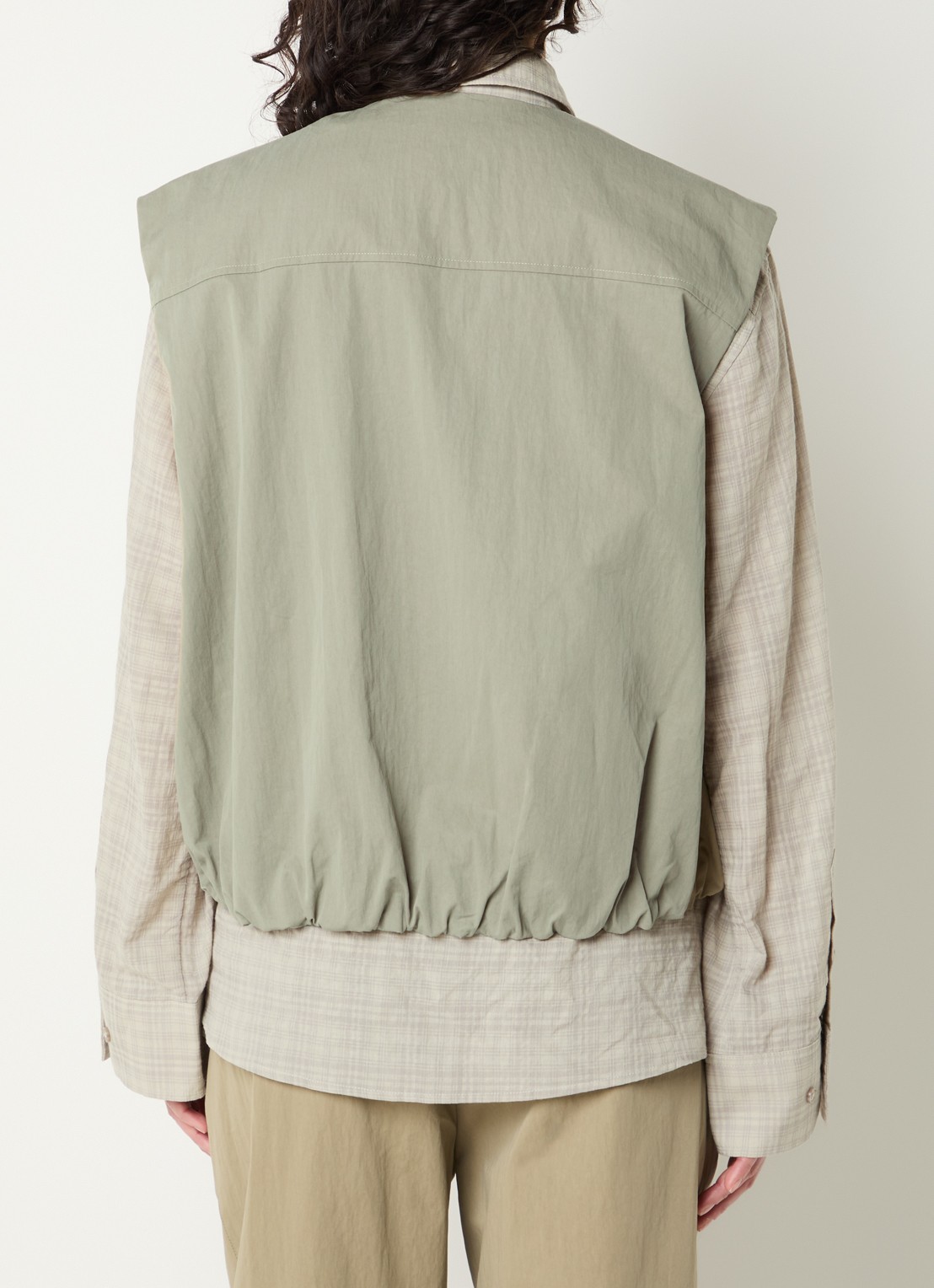 OLAF Gilet met logo en steekzakken - achterkant 4 khaki