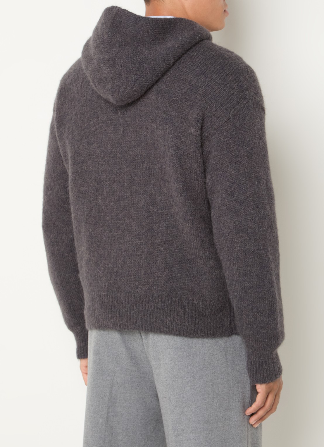 OLAF Grofgebreid vest in alpaca wolblend - achterkant 2 donkergrijs