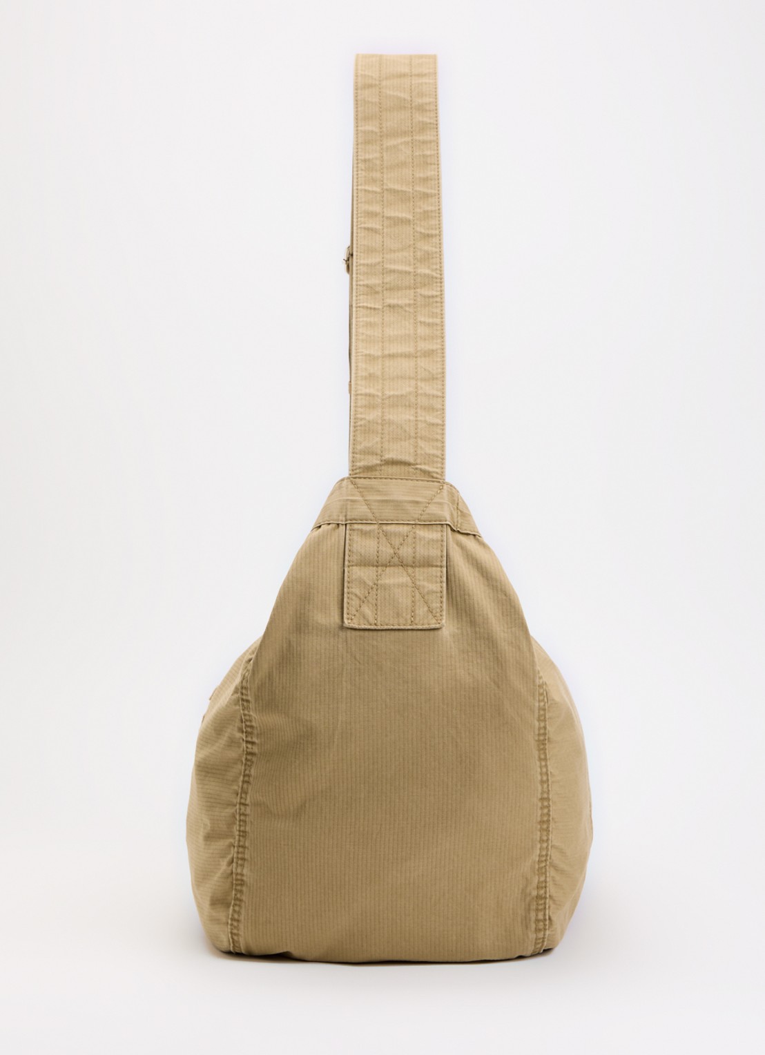 OLAF Herringbone Newspaperbag schoudertas met logo patchwork  - detail 3 camel