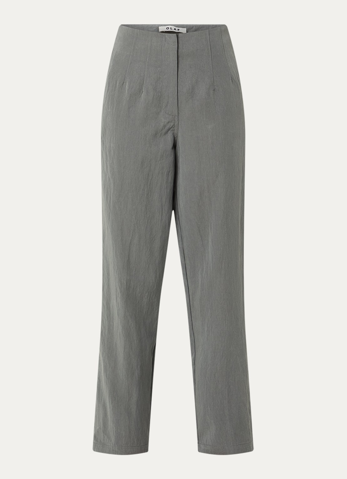 OLAF High waist loose fit pantalon met steekzakken - voorkant 2 grijs