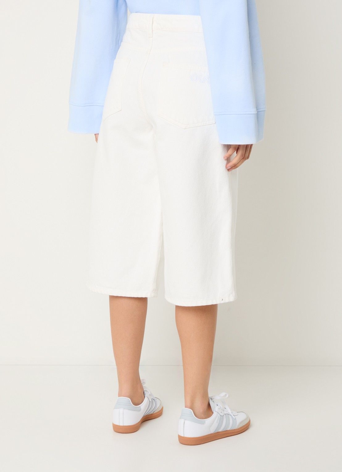 OLAF High waist straight fit broek van denim - achterkant gebroken wit