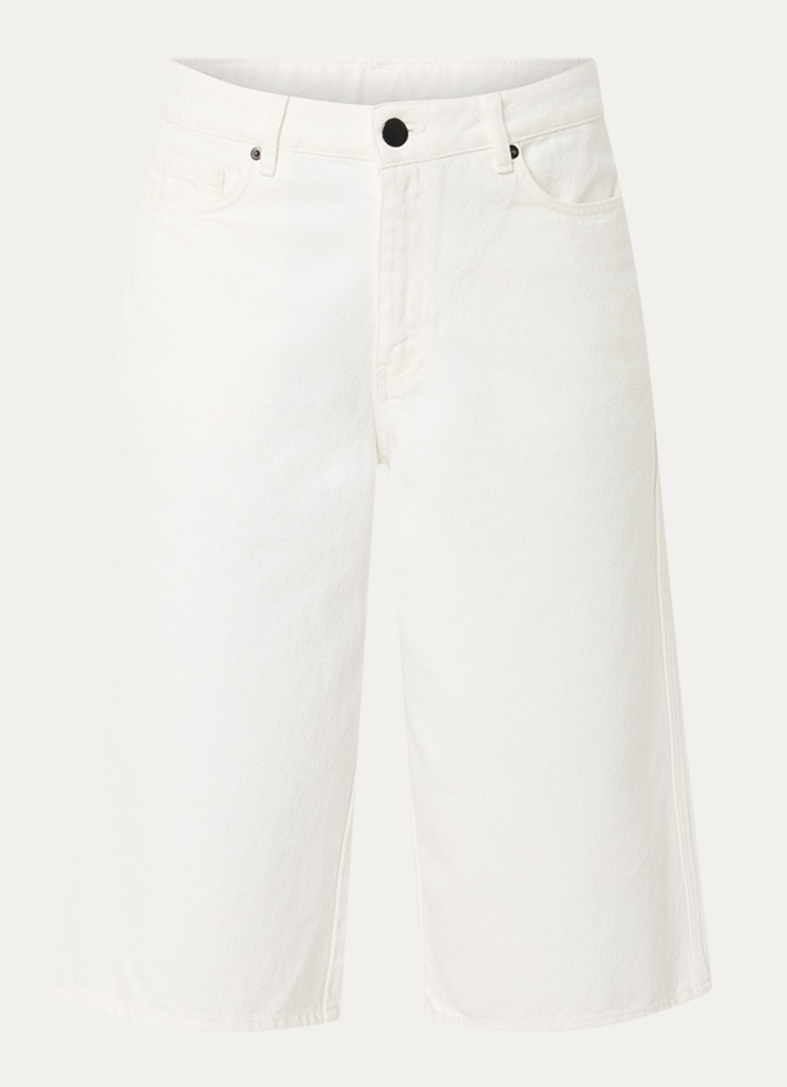 OLAF High waist straight fit broek van denim - voorkant 2 gebroken wit