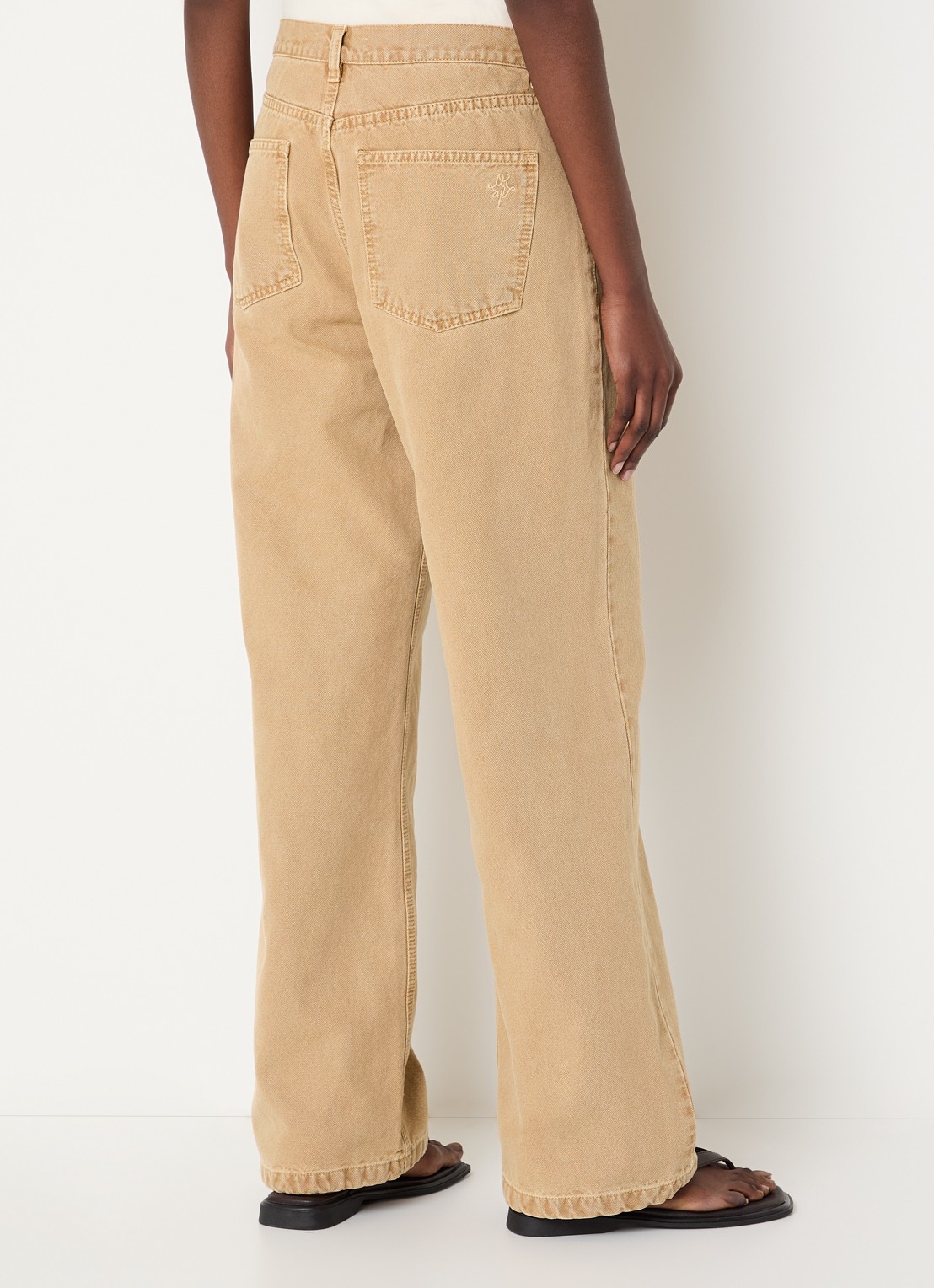 OLAF High waist straight leg jeans met gekleurde wassing - achterkant 5 camel