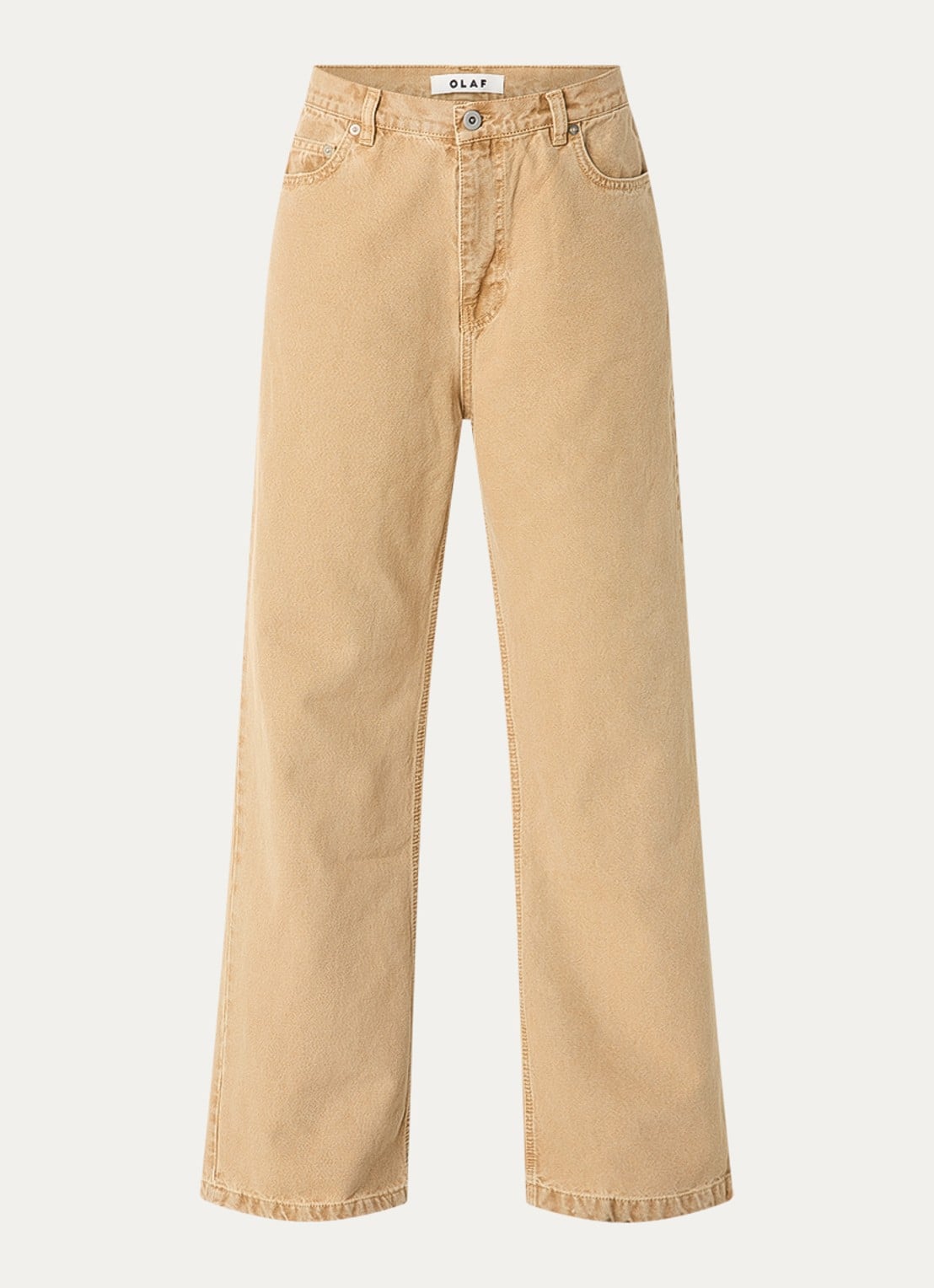OLAF High waist straight leg jeans met gekleurde wassing - voorkant 3 camel