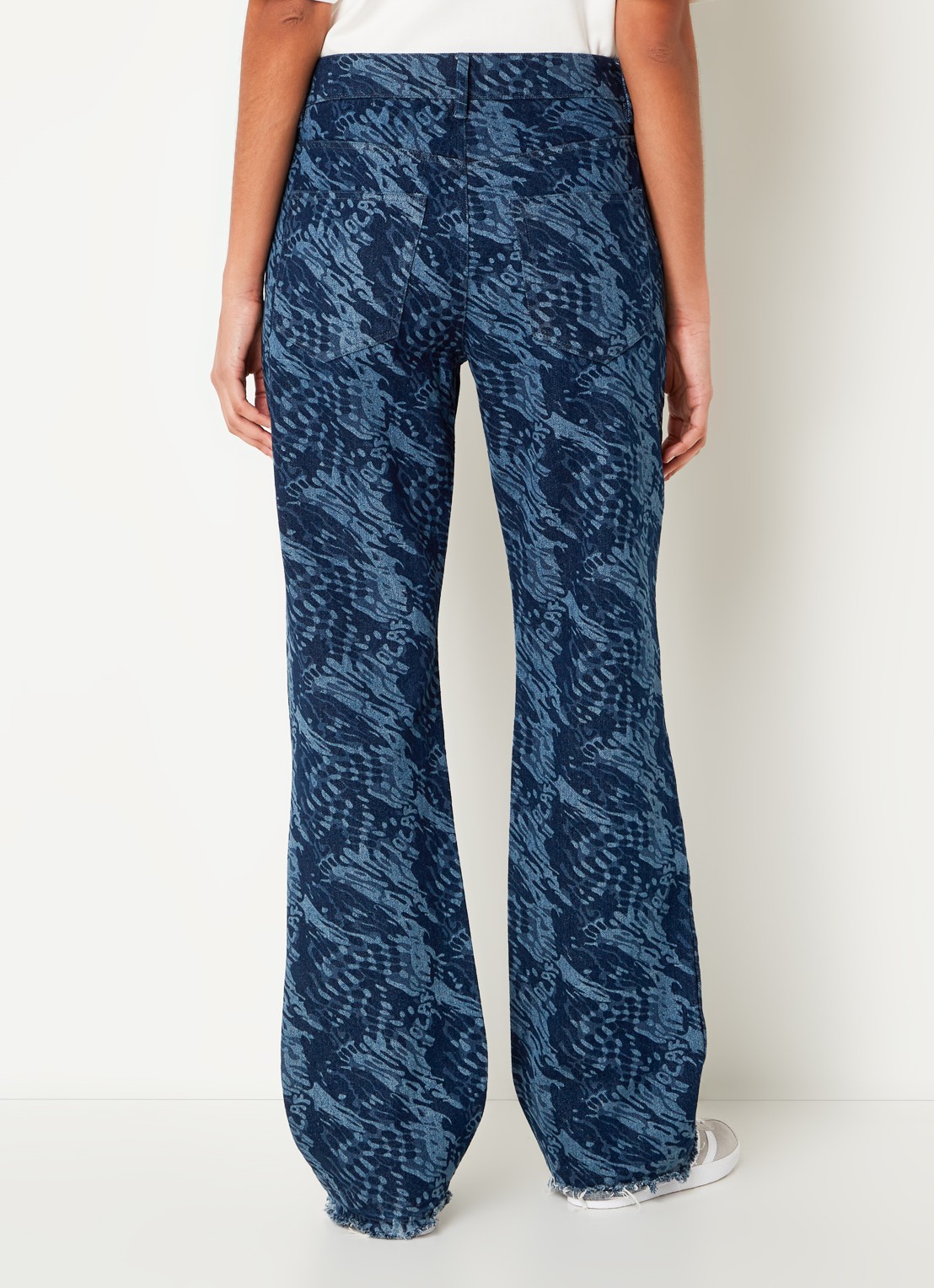 OLAF High waist straight leg jeans met print - achterkant indigo