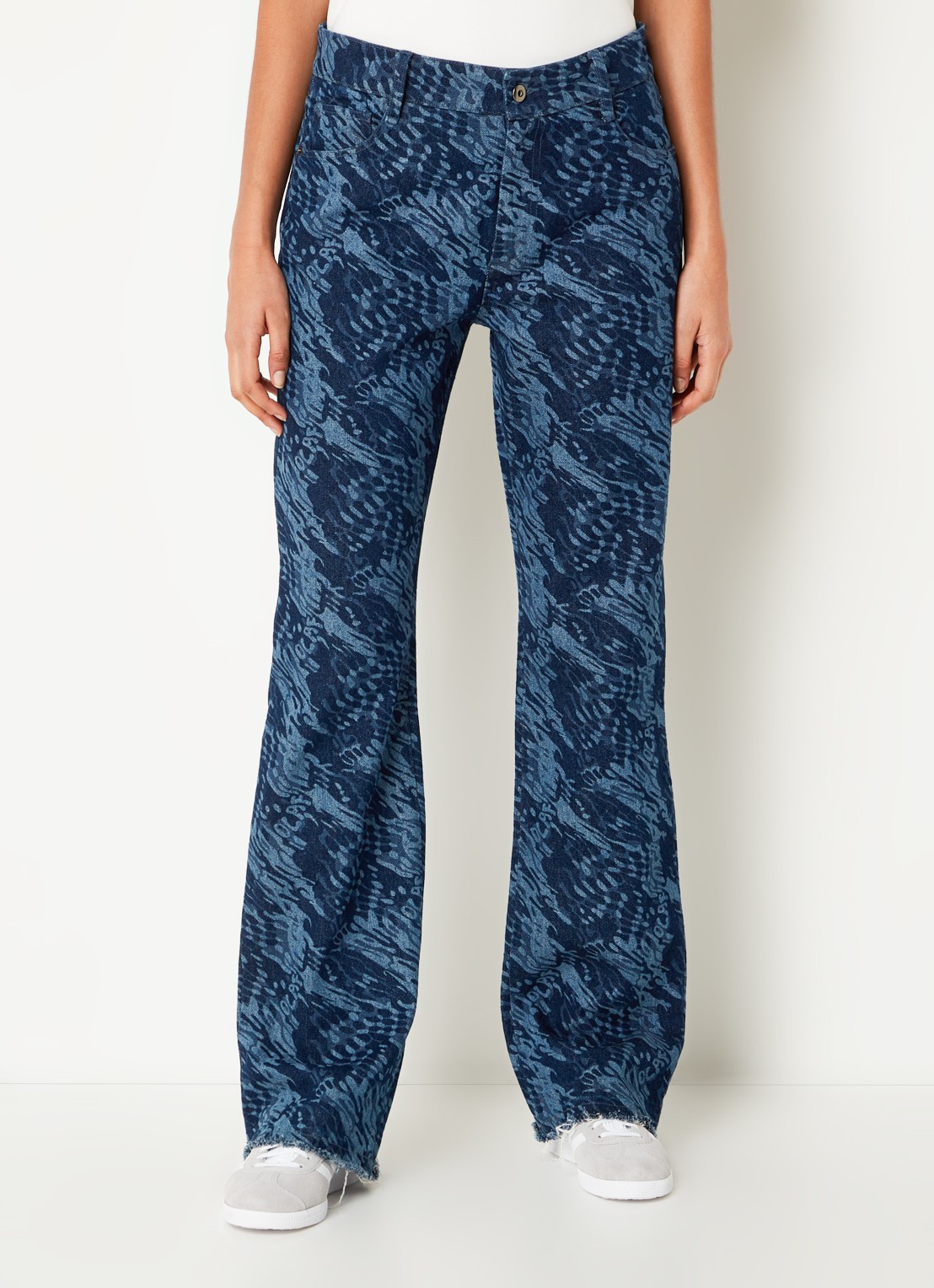 OLAF High waist straight leg jeans met print - detail 2 indigo