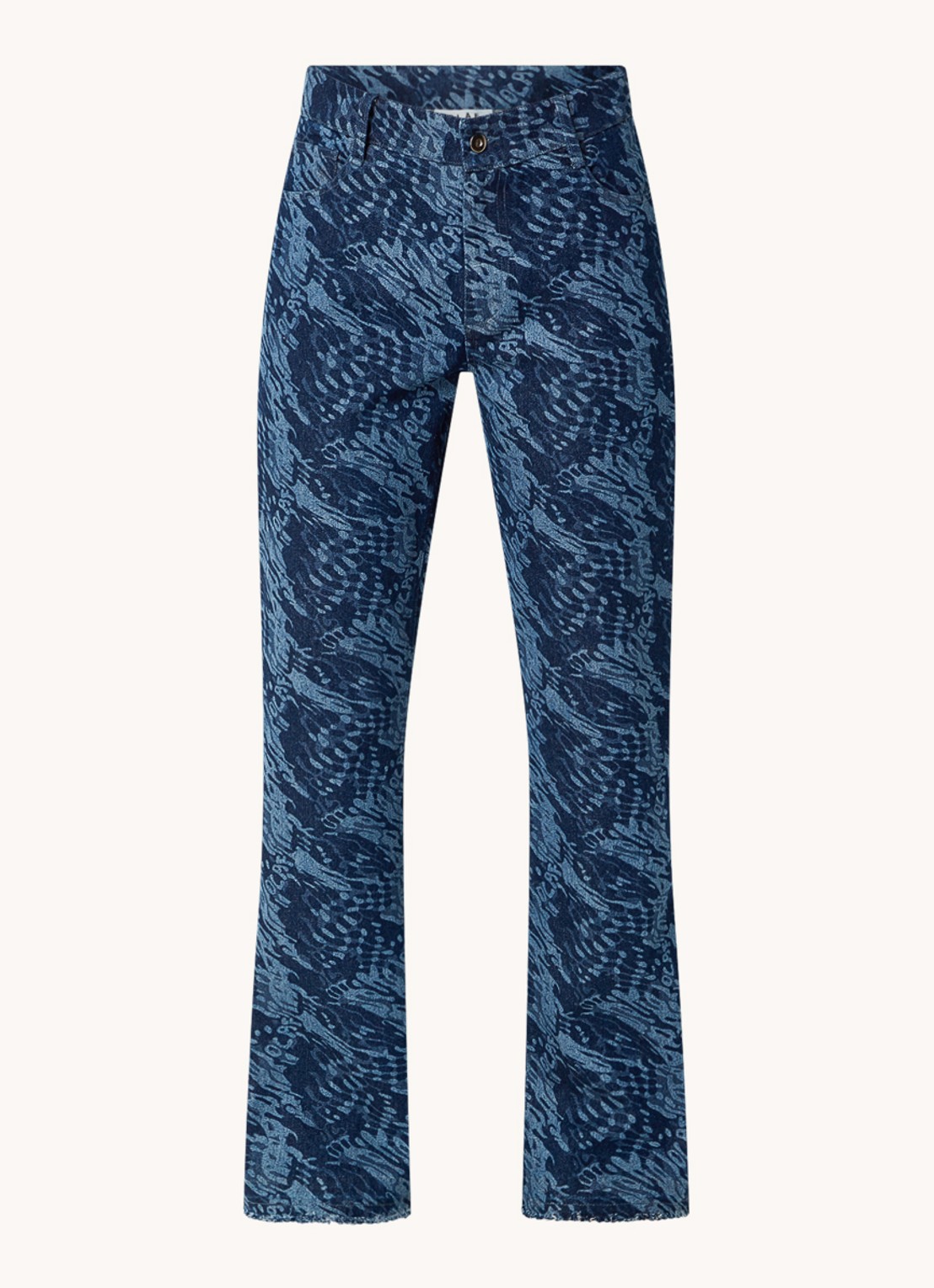 OLAF High waist straight leg jeans met print - voorkant 5 indigo