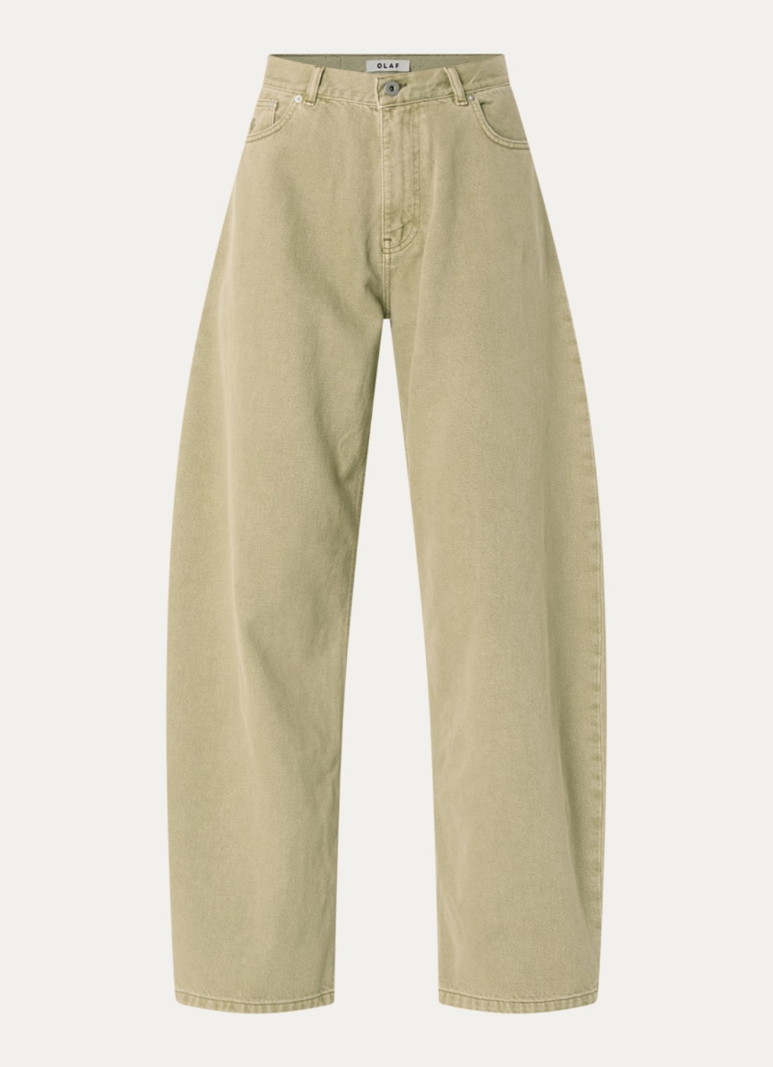 OLAF High waist wide leg jeans met gekleurde wassing - voorkant 2 beige